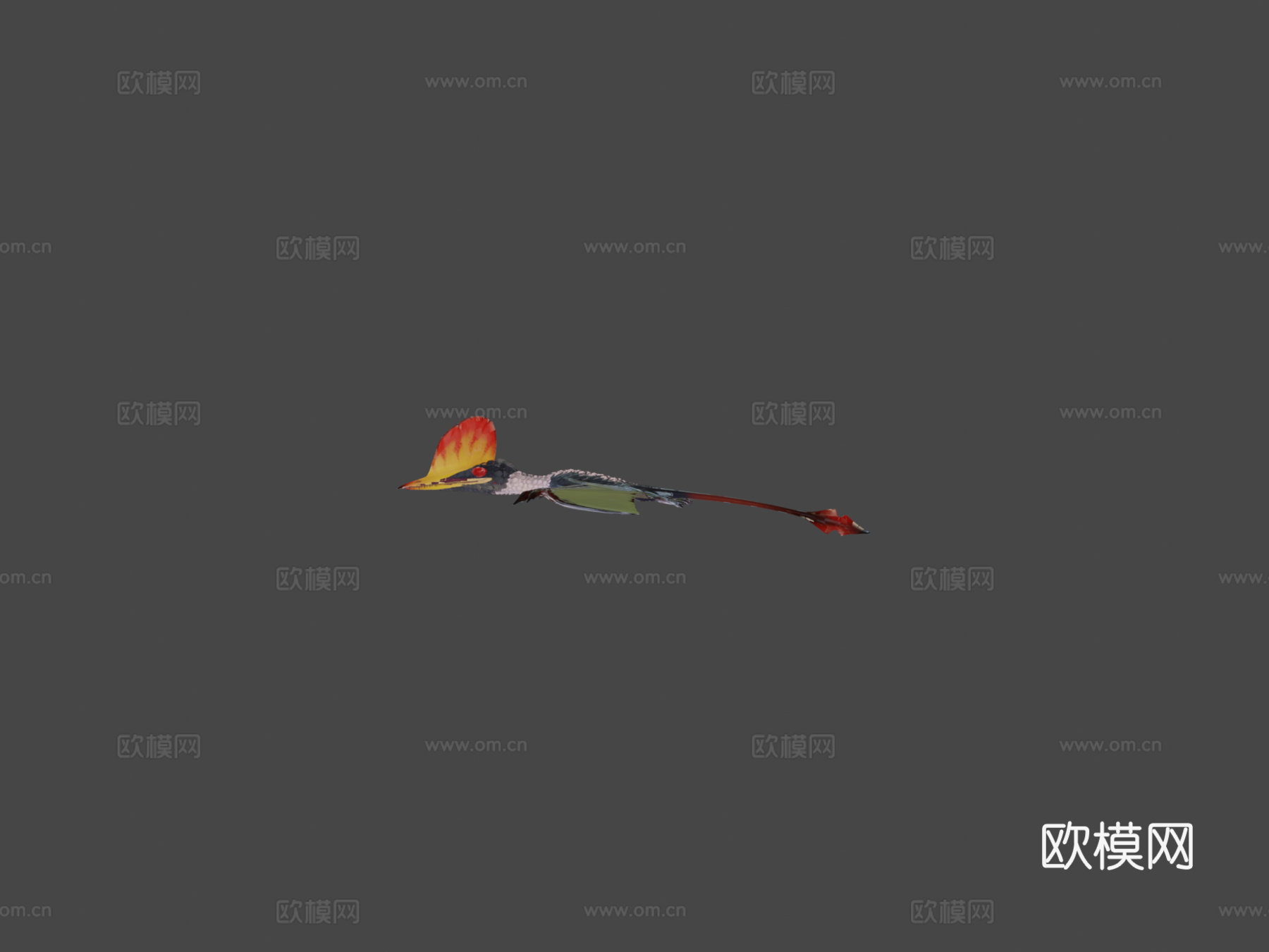 达尔文翼龙3d模型下载（渲染图7）