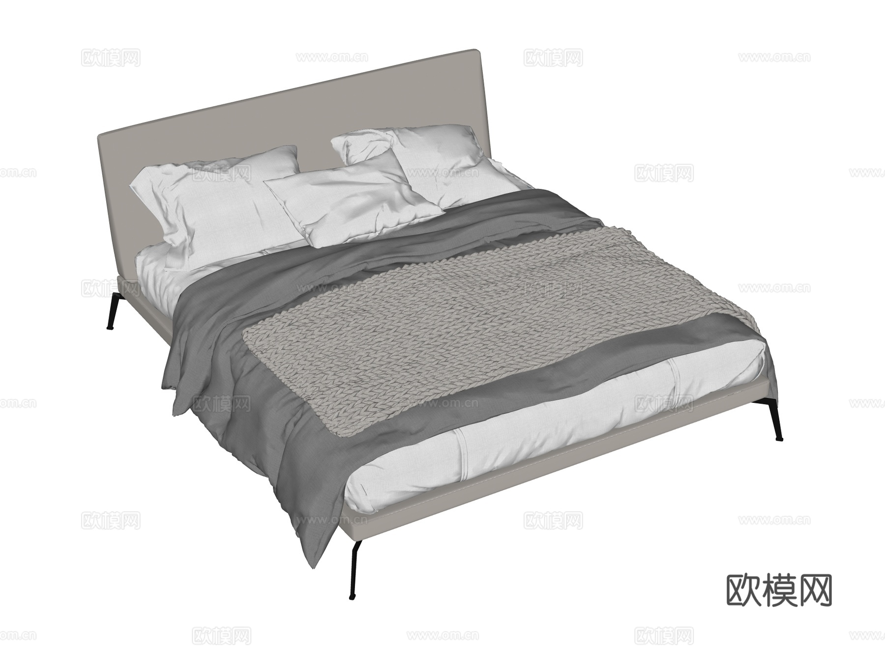 床 双人床 现代床su模型