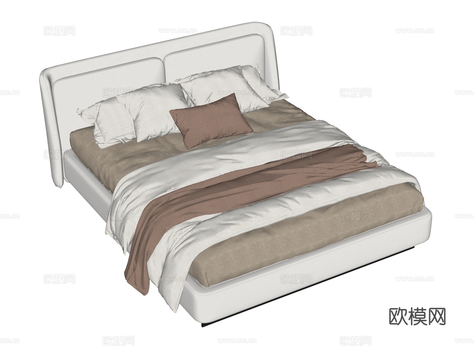 床 双人床 现代床su模型