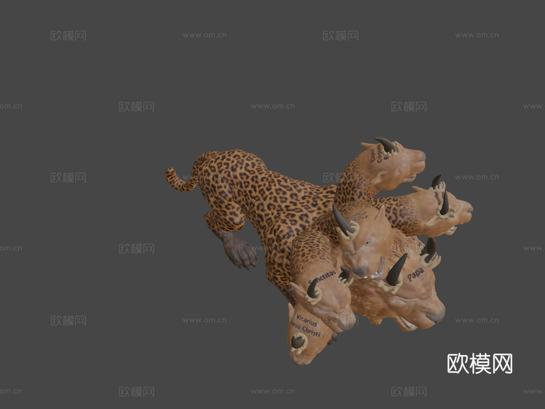 启示录13七头奇美拉3d模型下载（渲染图7）