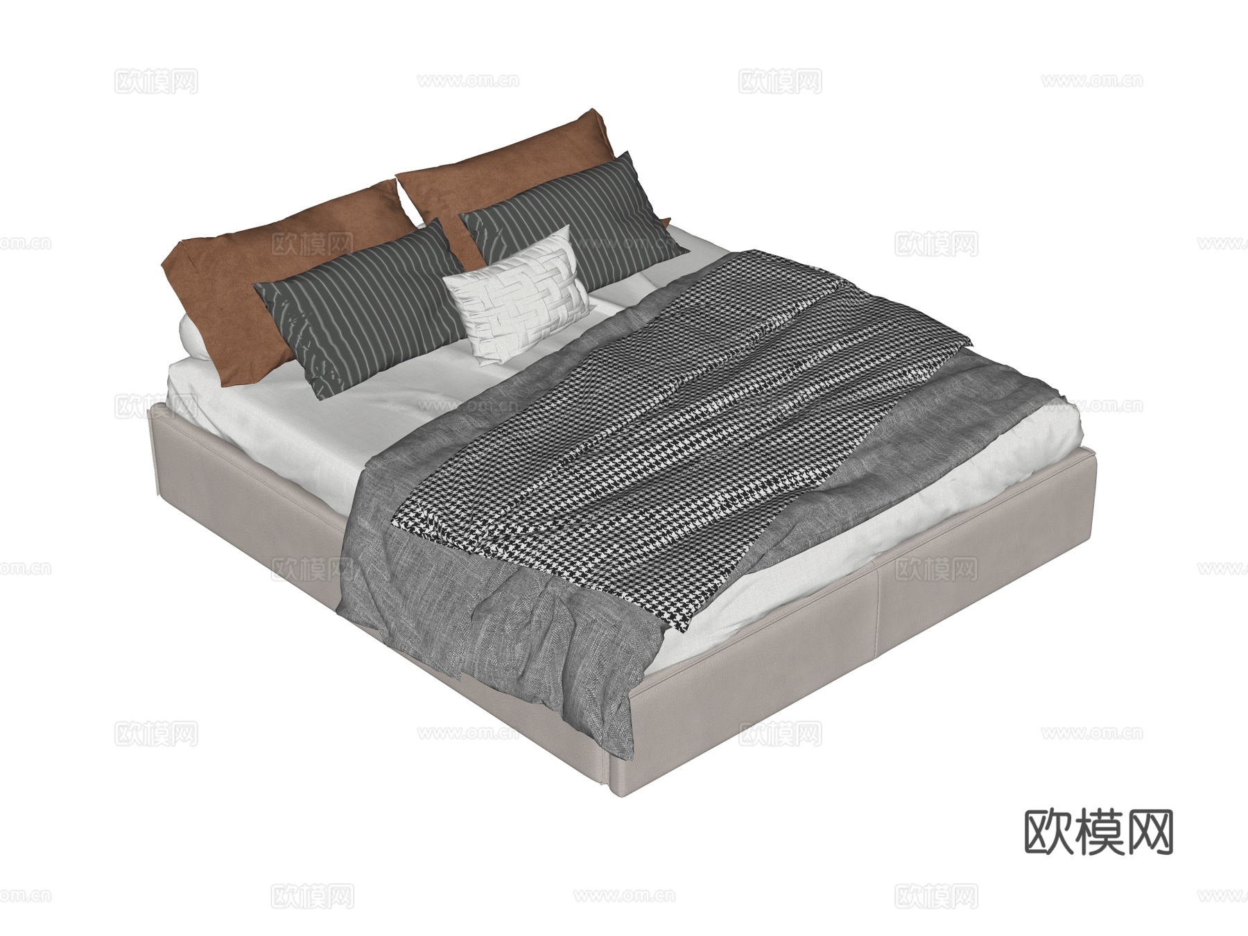 床 双人床su模型