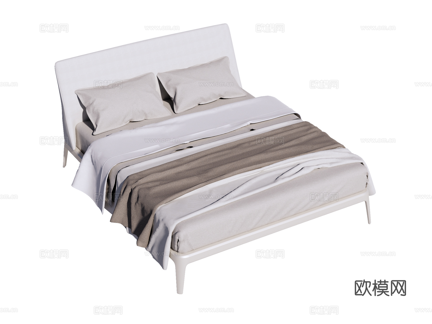 床 双人床 现代床su模型