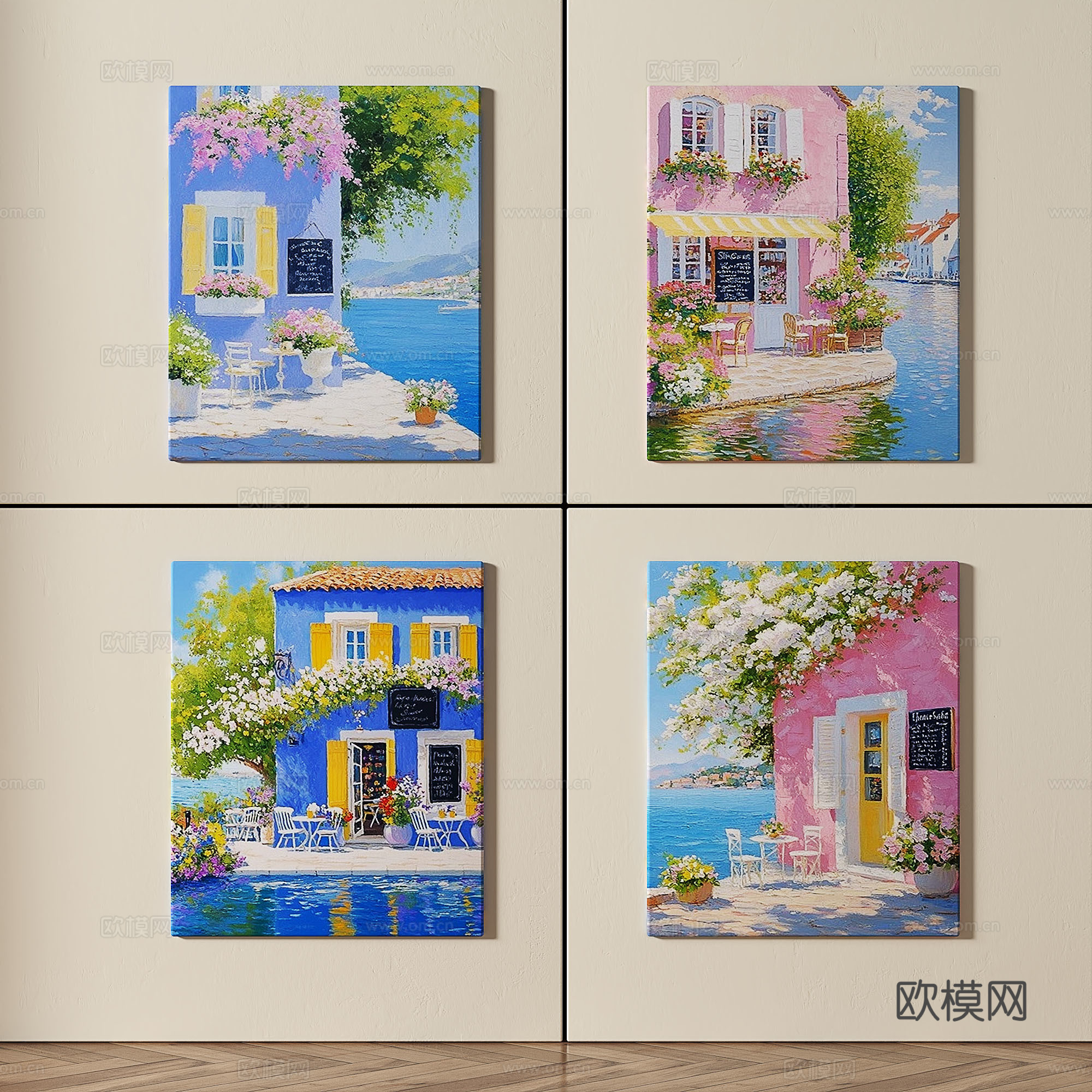 地中海风格，组合画3d模型下载