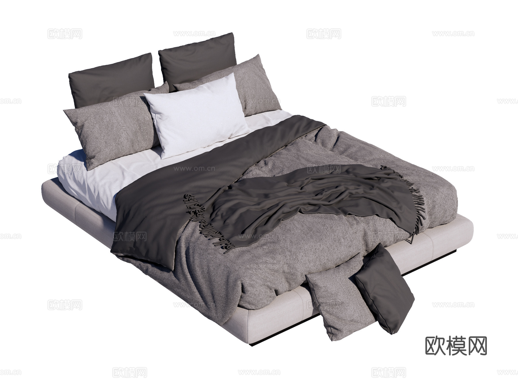 床 双人床su模型