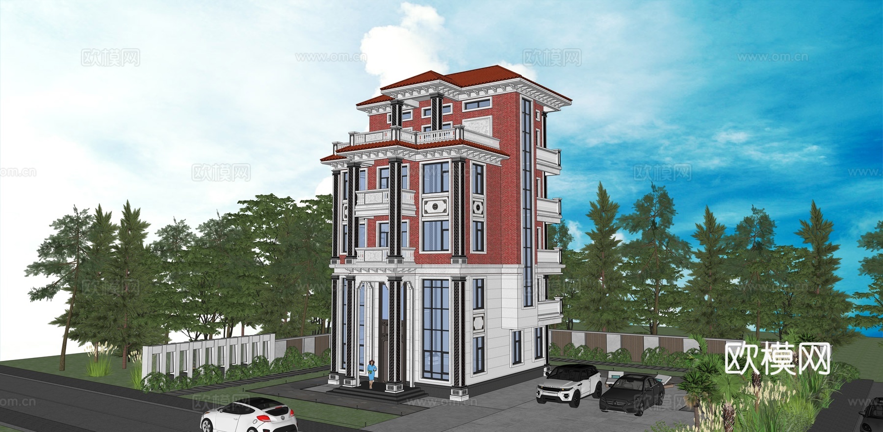 欧式别墅模型su模型