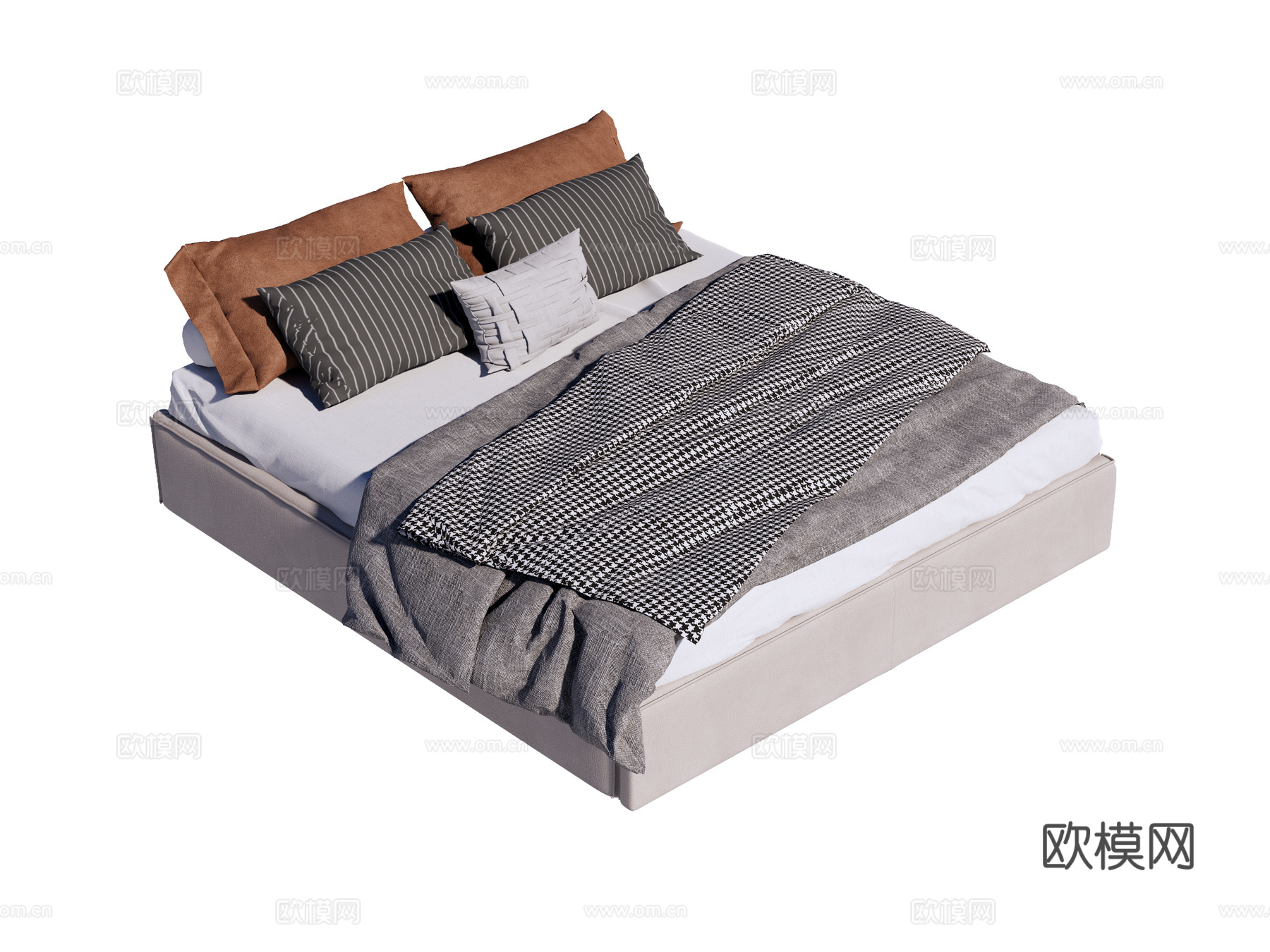 床 双人床su模型