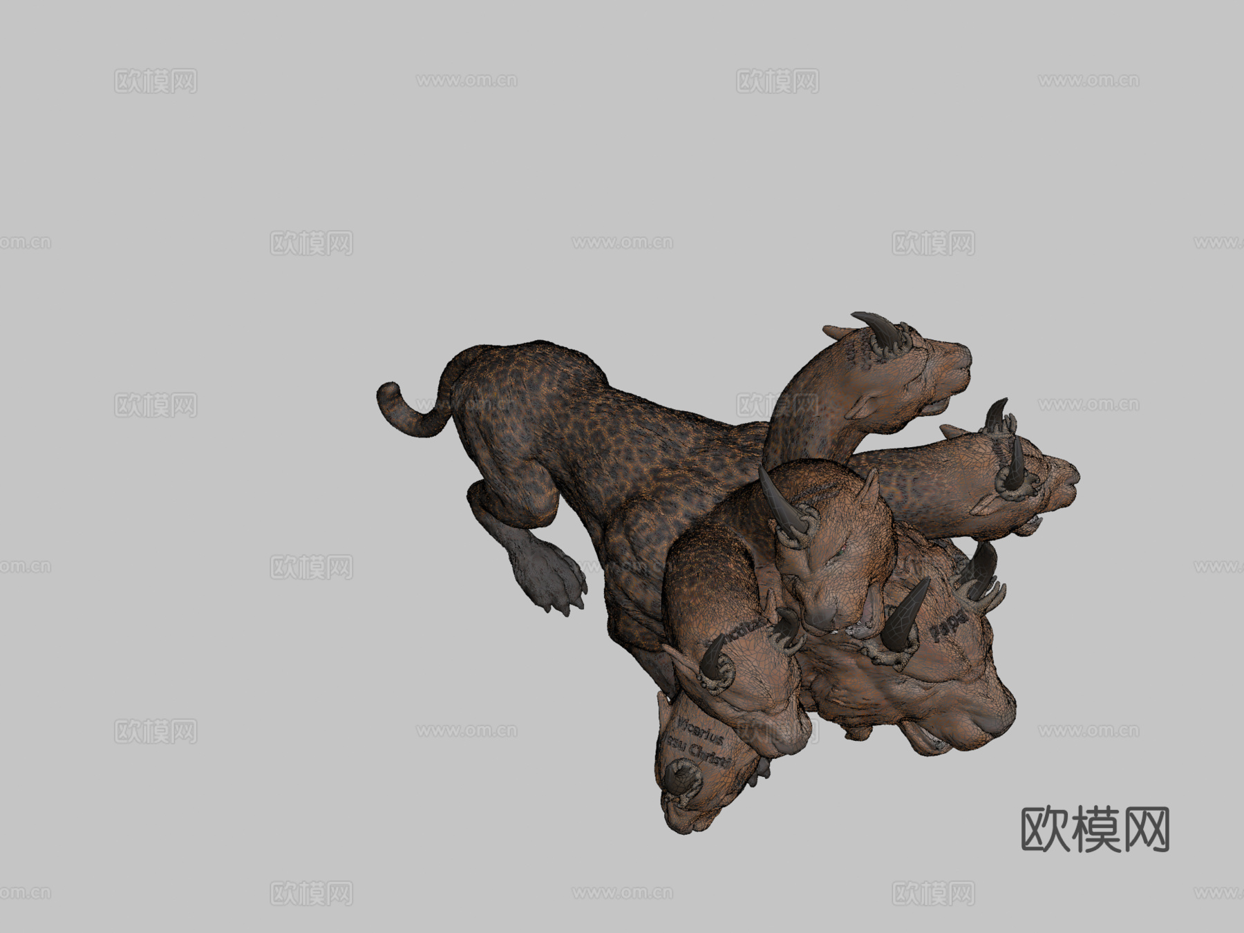 启示录13七头奇美拉3d模型下载（渲染图2）