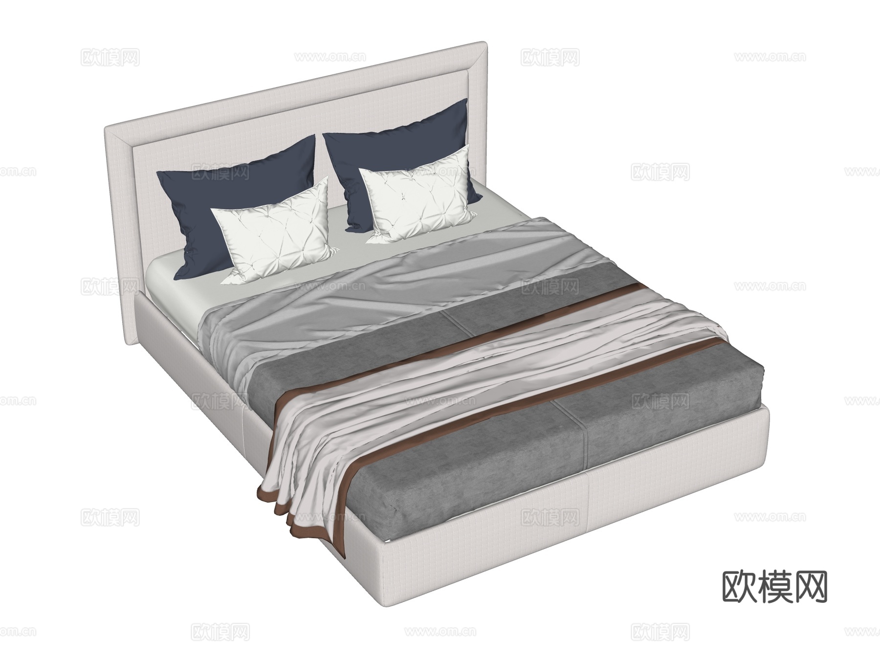 床 双人床 现代床su模型