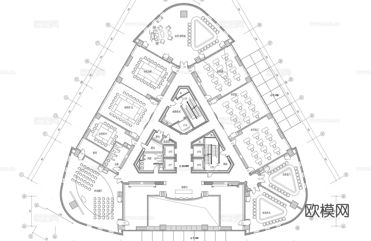 办公室 会议室 最新平面施工图合集cad施工图