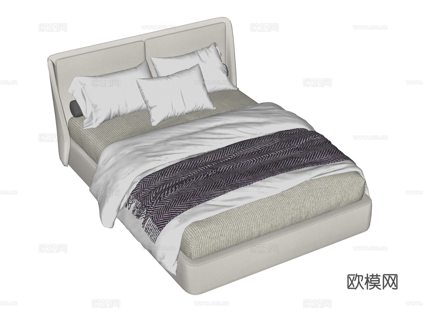 床 双人床 现代床su模型