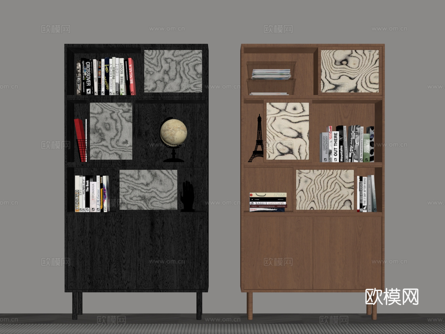 现代意式书柜 法式中古书柜su模型