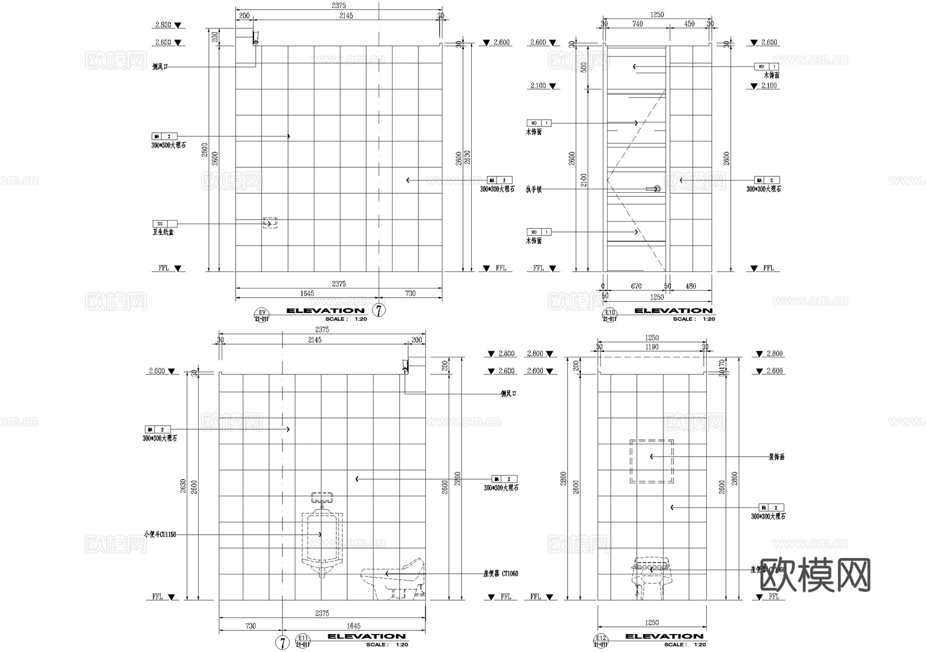 包厢餐厅包间包房cad施工图下载（渲染图4）