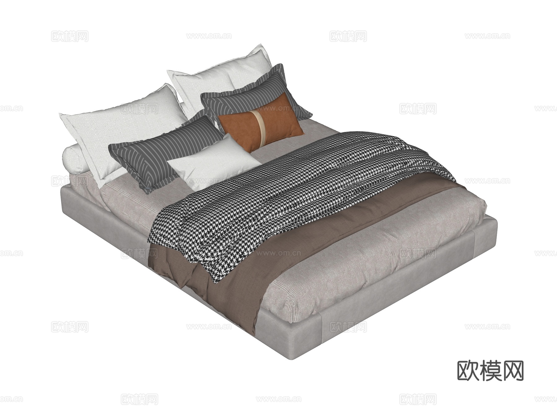 床 双人床su模型
