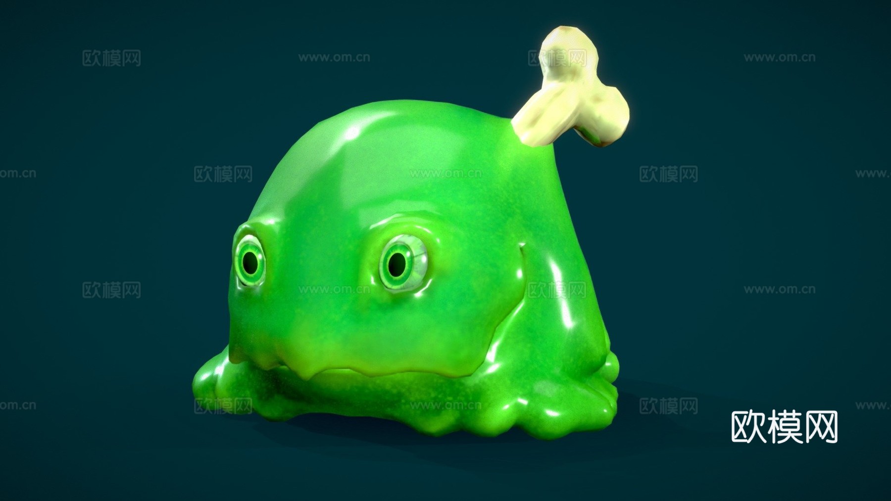 绿色粘液3d模型下载（渲染图1）