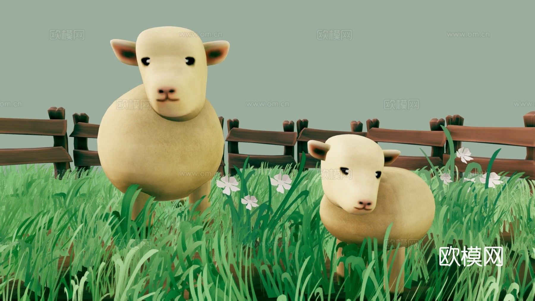 绵羊家族3d模型下载（渲染图1）