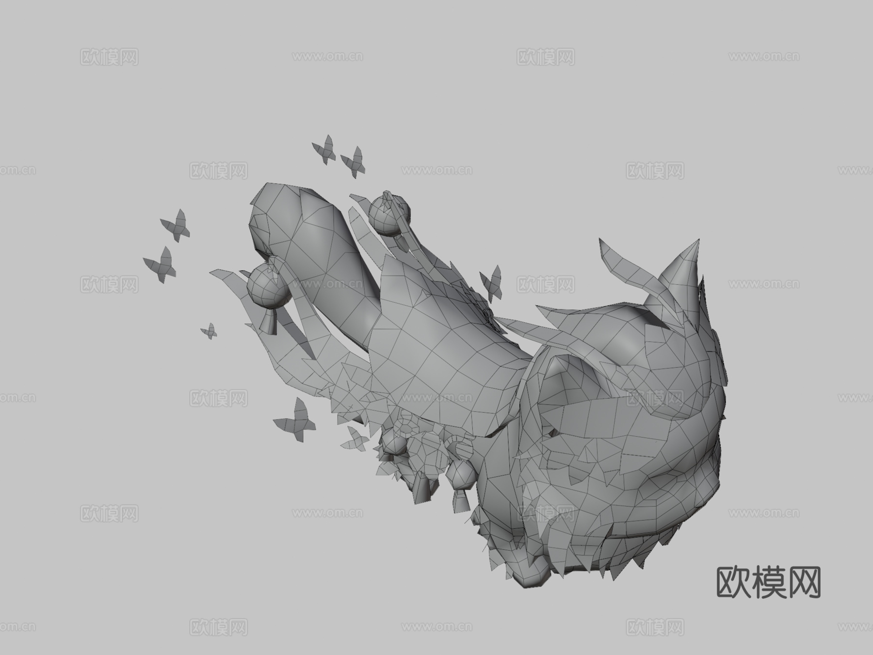 可爱猫坐骑3d模型