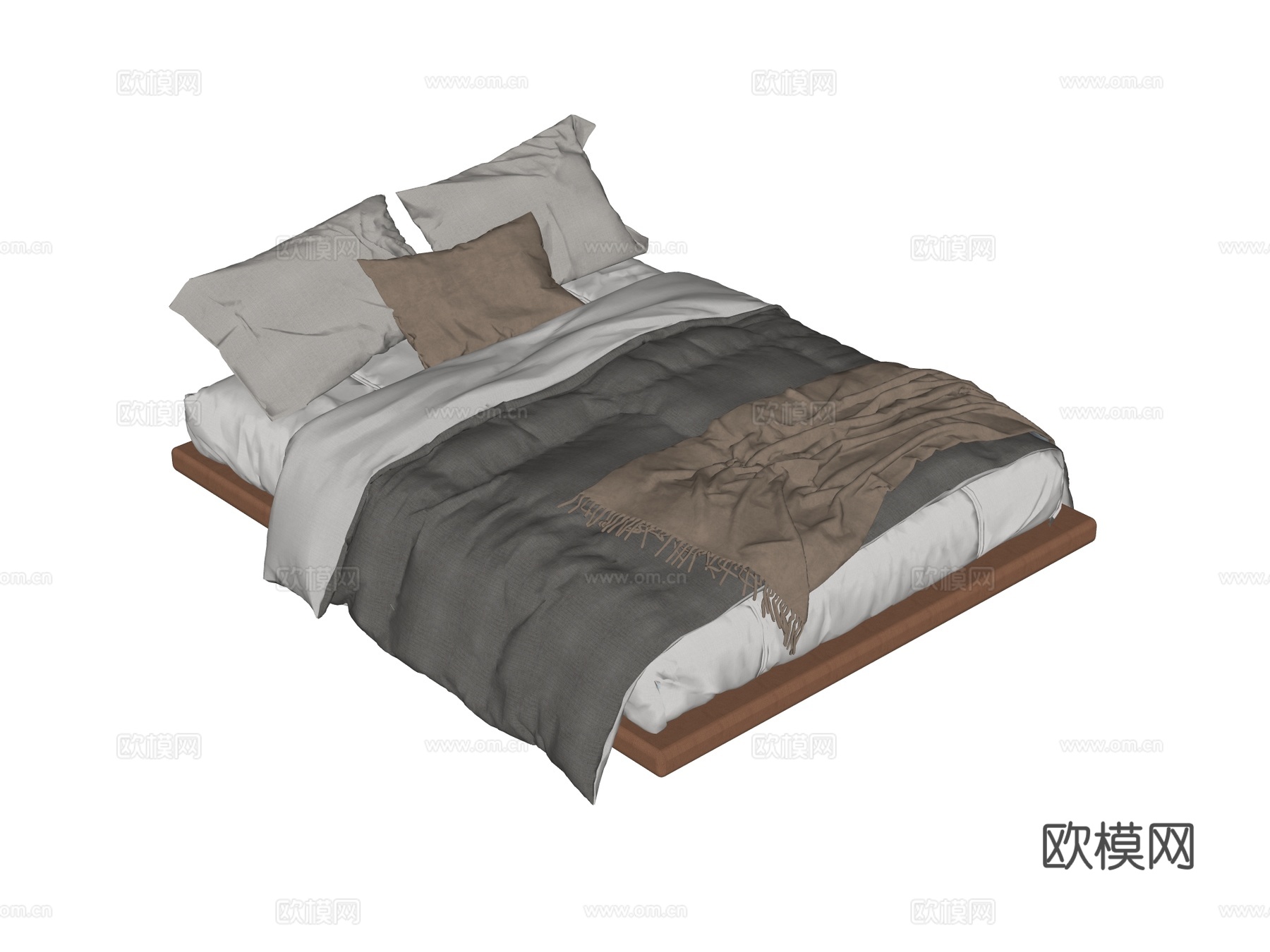 床 双人床su模型下载（渲染图2）