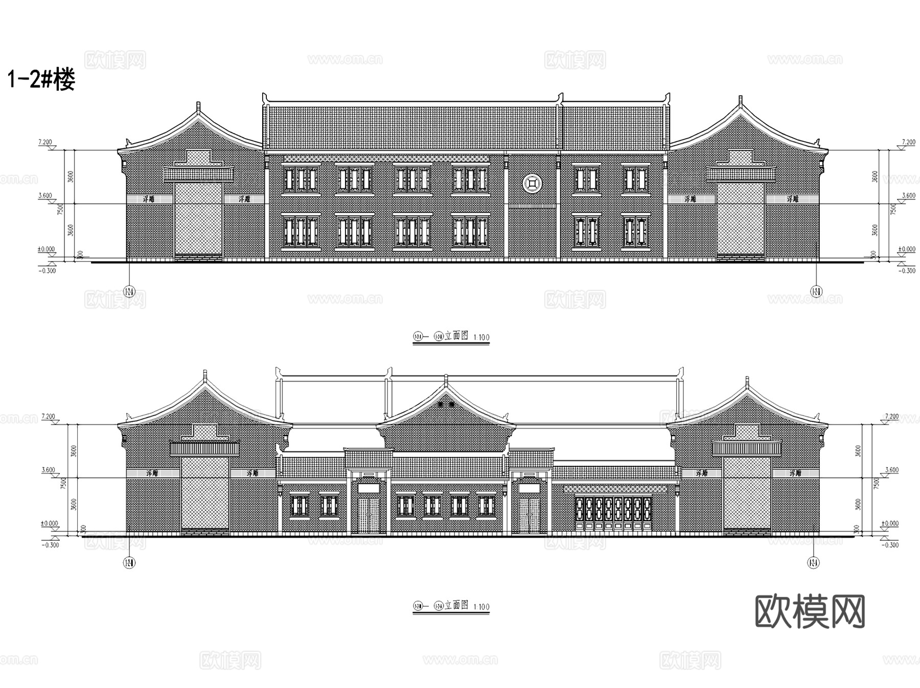 韩城古城南片区历史街区风貌改造建筑规划CAD施工图集+文本cad施工图