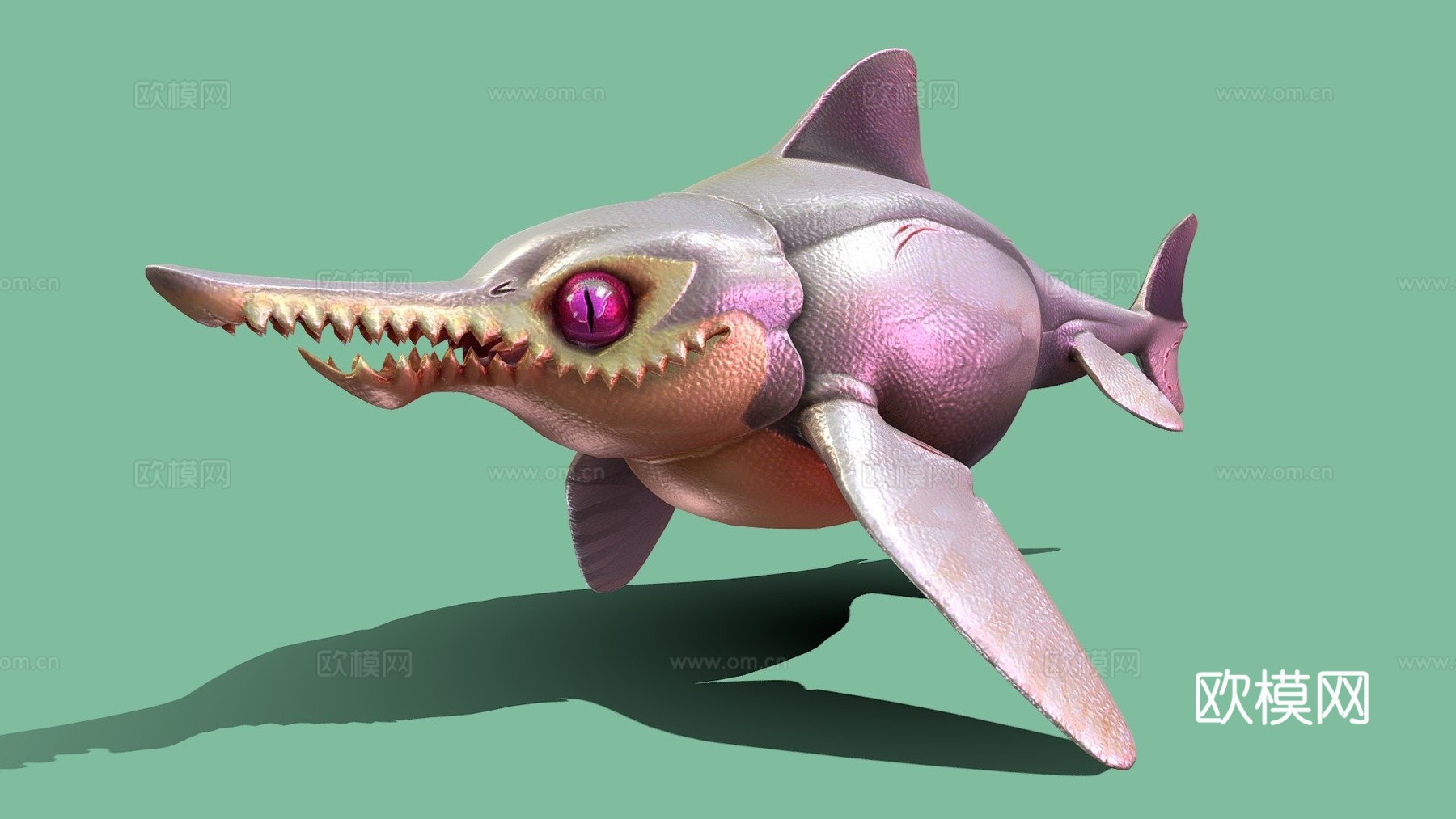 海豚鱼龙回声3d模型3d模型下载（渲染图1）