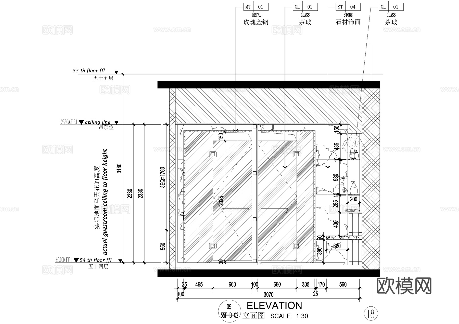主卧干湿分离卫生间室内家装 CADcad施工图