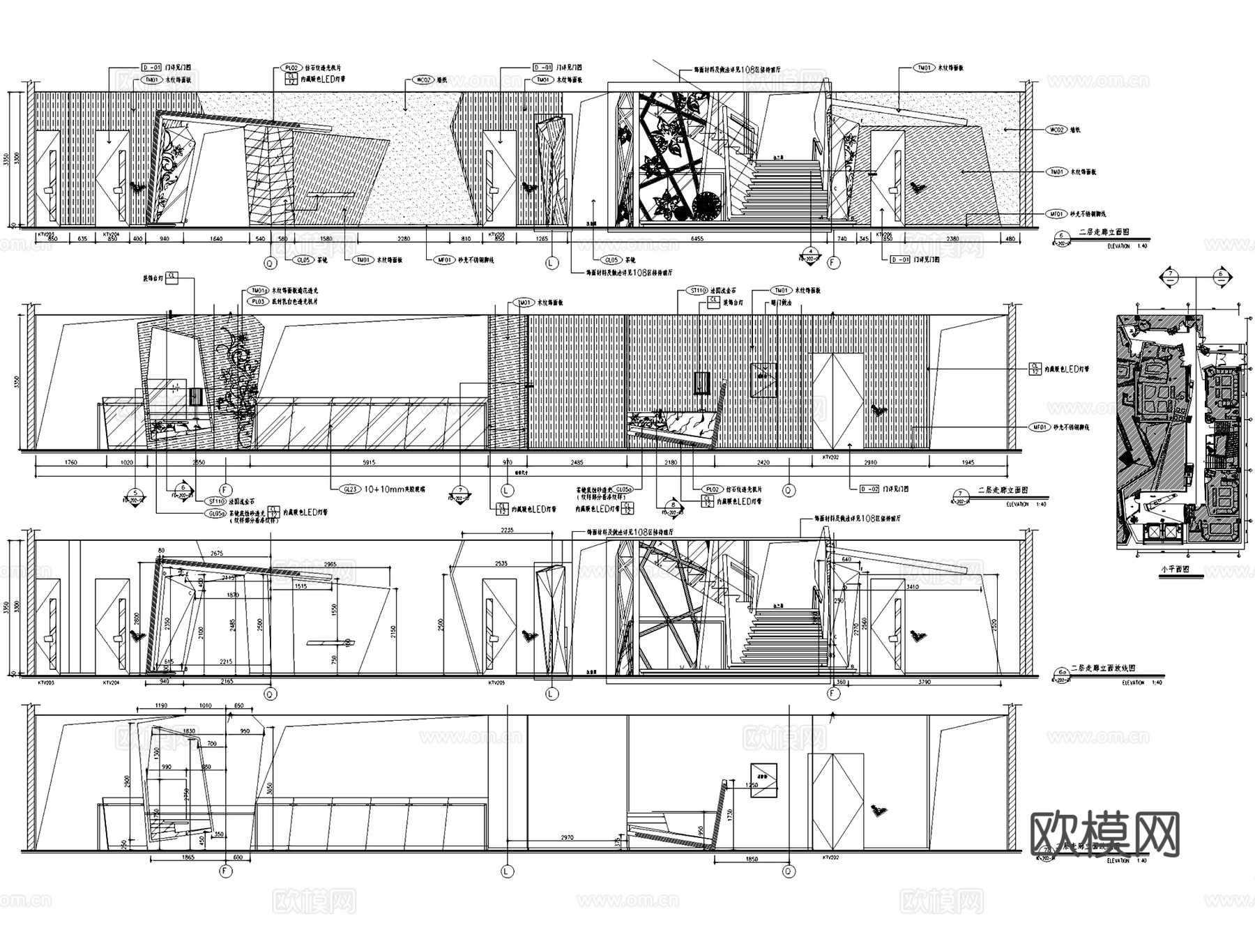 晋城方程9+1酒吧舞厅KTV室内工装CAD施工图cad施工图