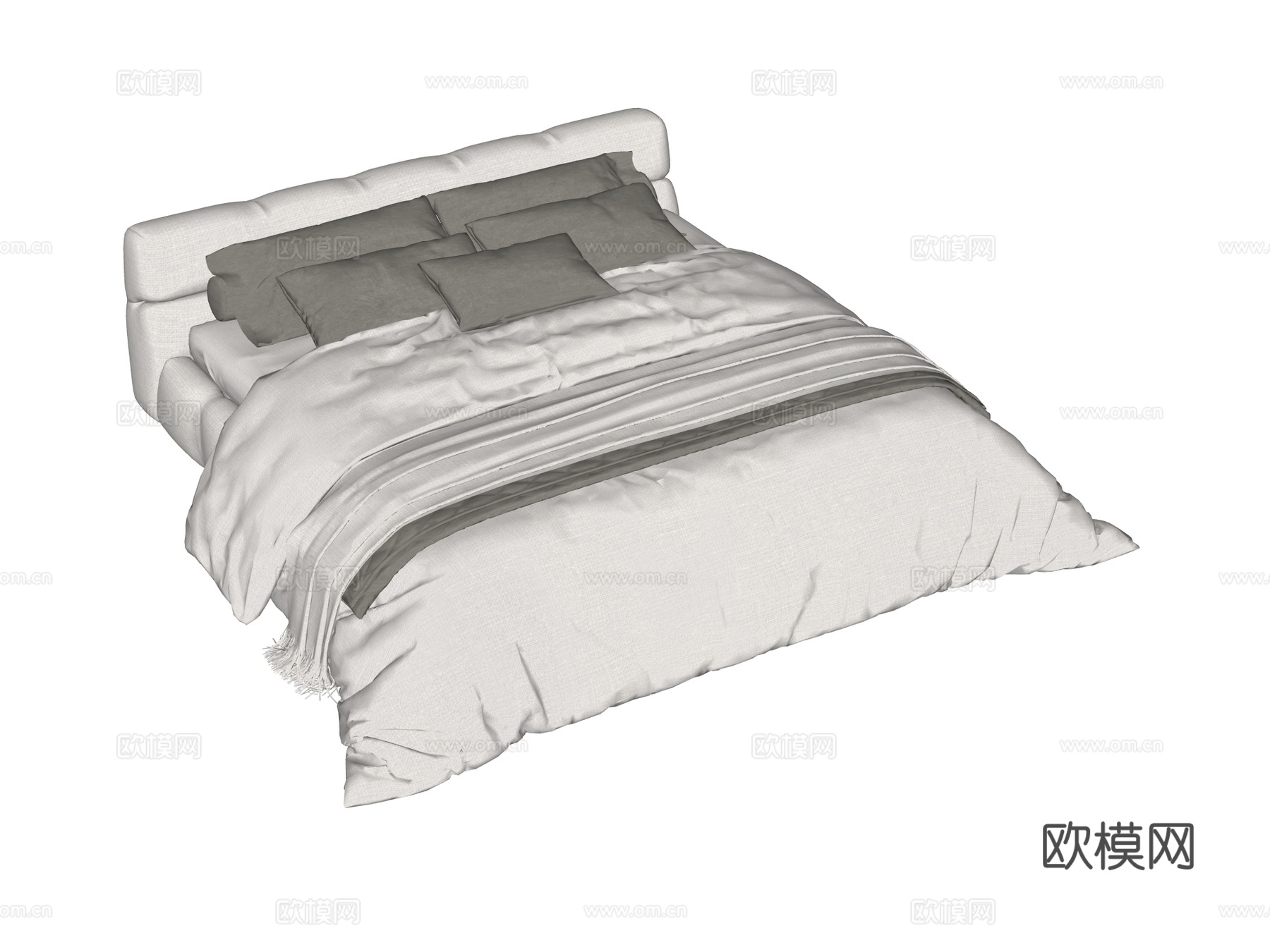 床 双人床 现代床su模型