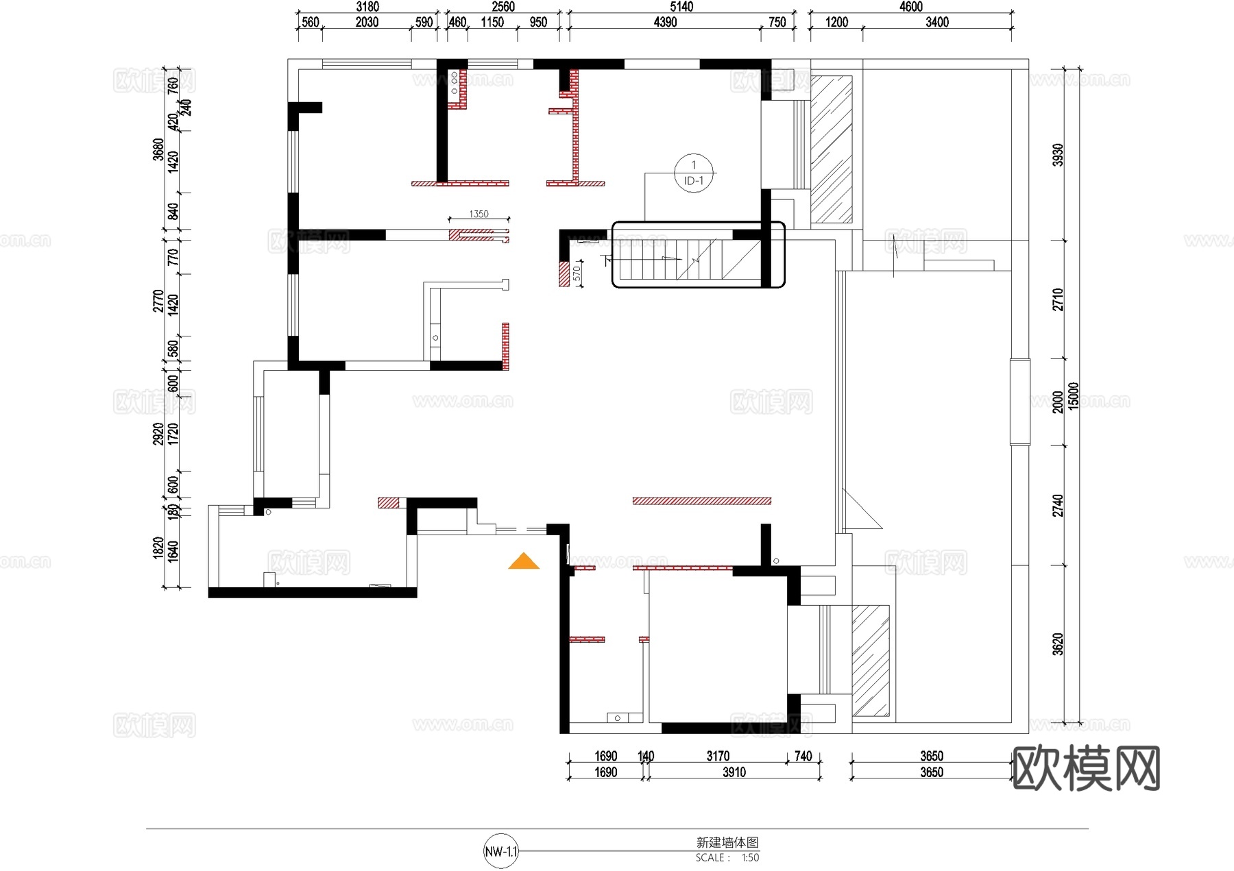 别墅平面系统图 户型图 吊顶图 水电图 CAD施工图cad施工图