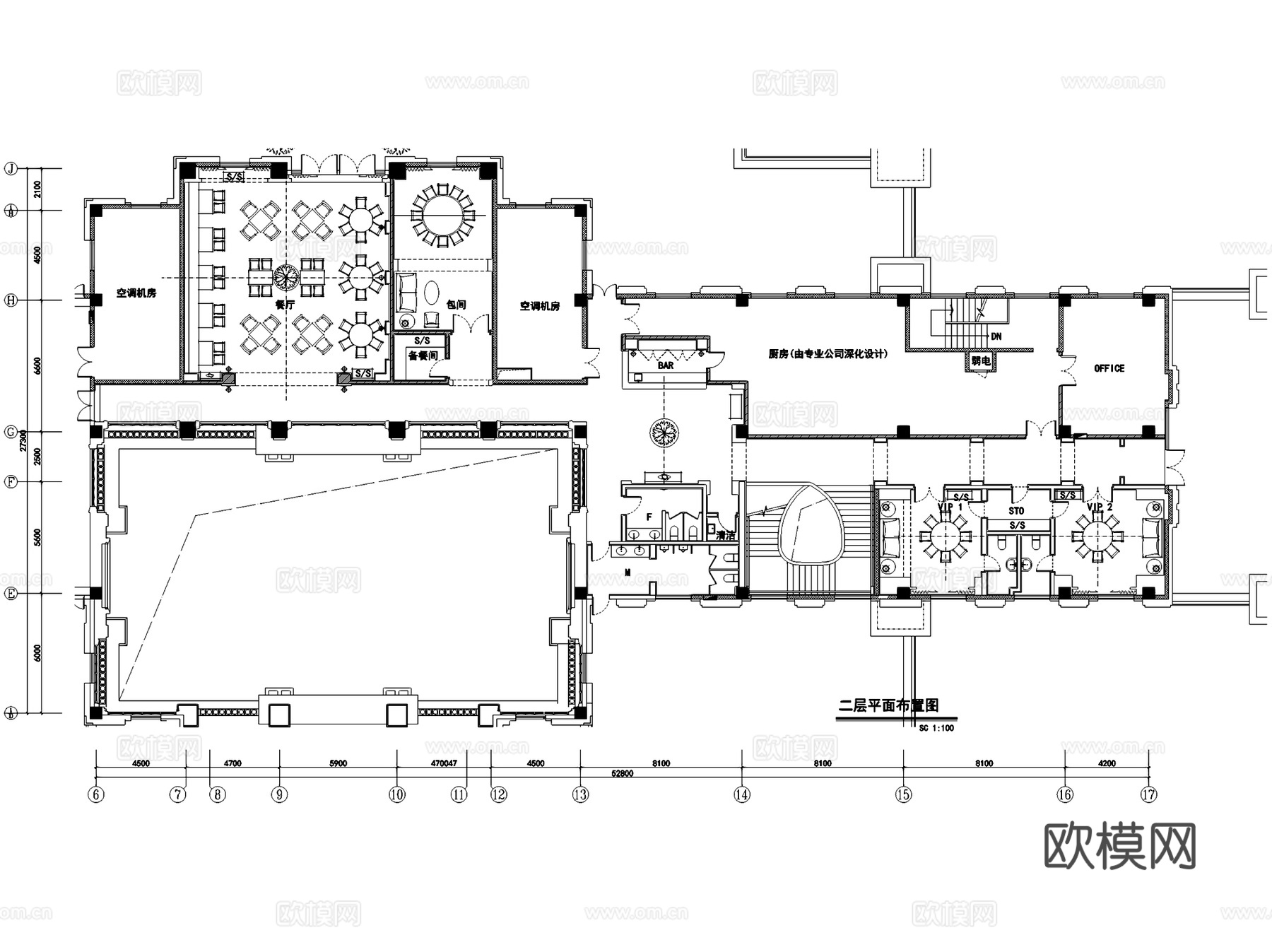 武汉汤逊湖高尔夫球会会所室内工装CAD施工图cad施工图