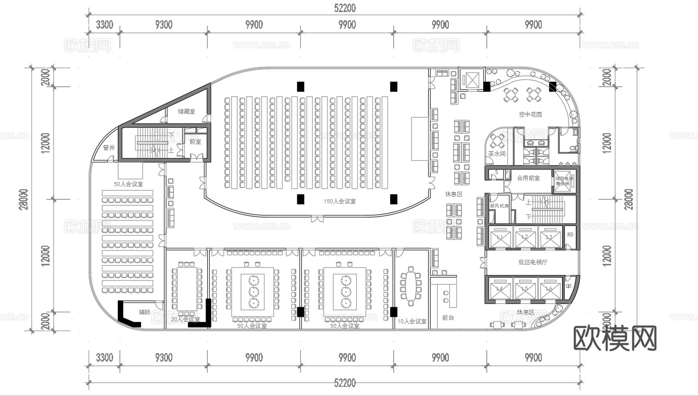 办公室 会议室 最新平面施工图合集cad施工图下载