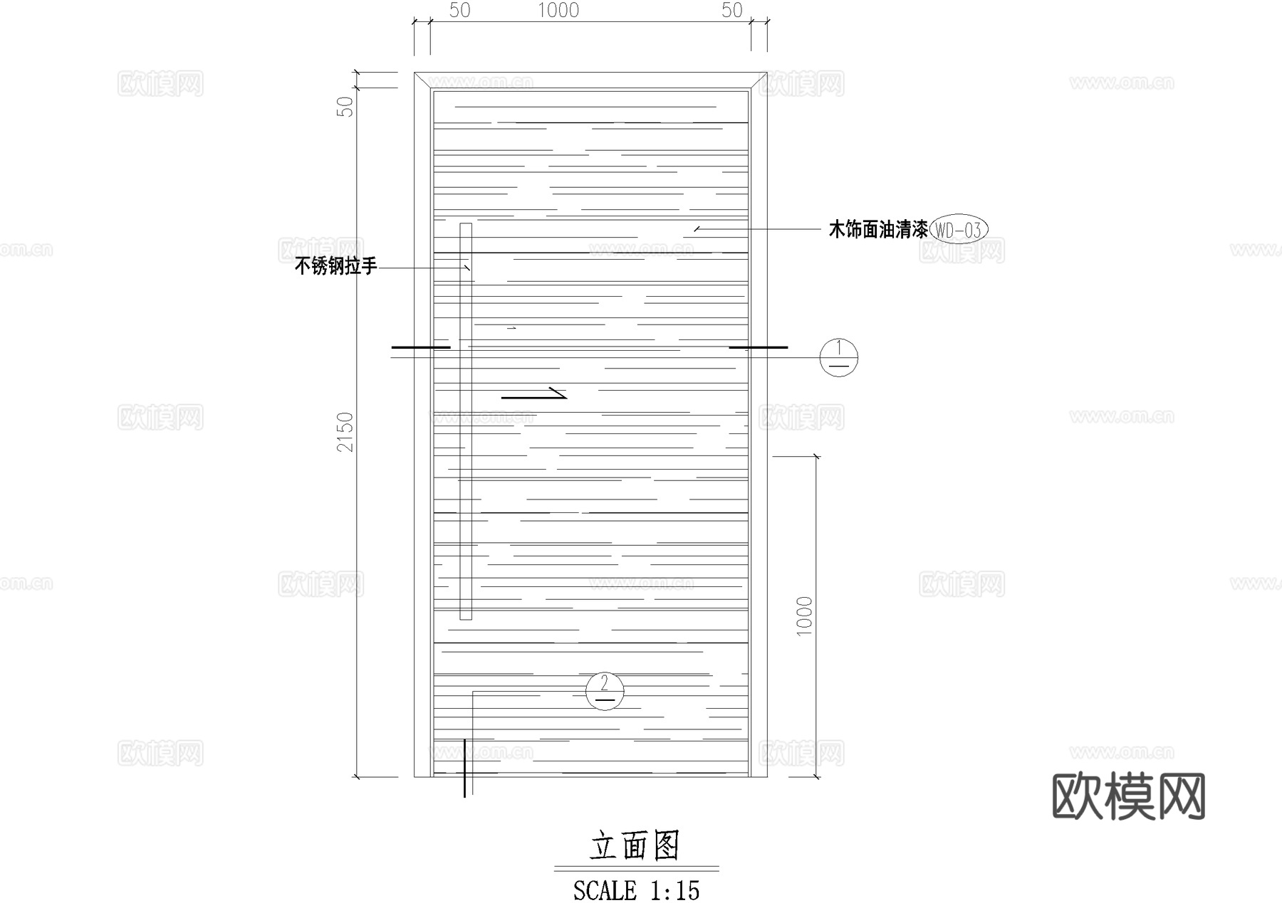 空心木饰面门节点 CAD施工图cad施工图