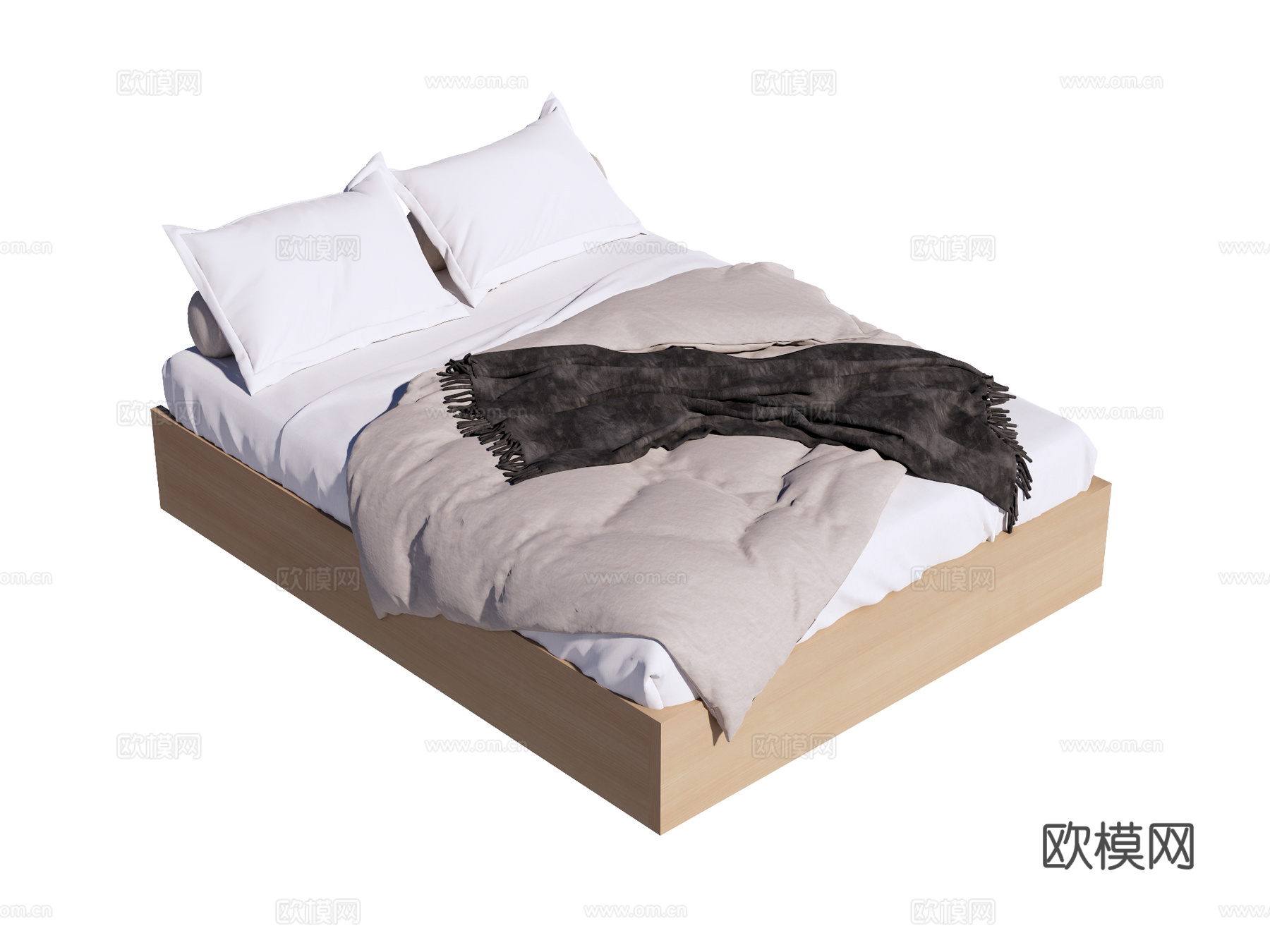 床 双人床su模型