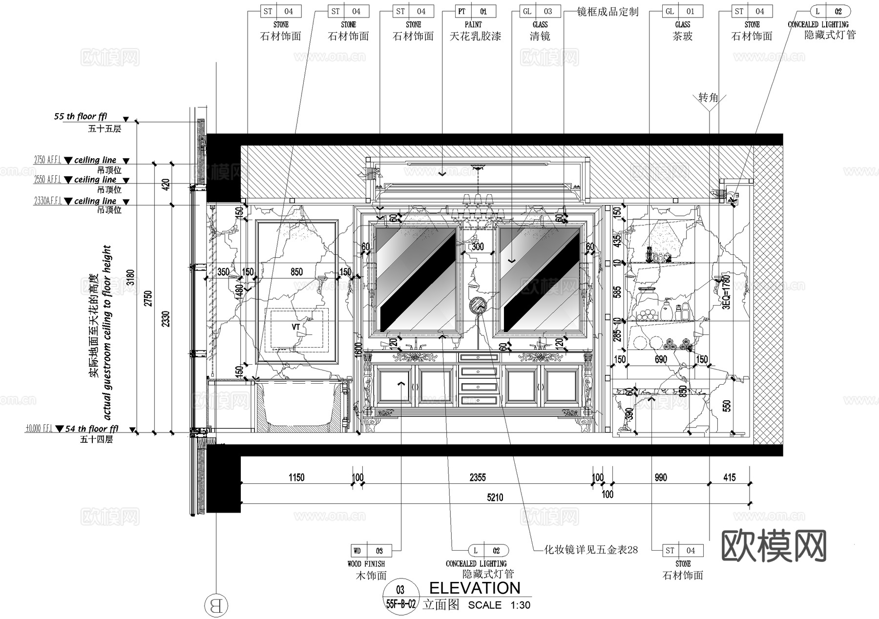 主卧干湿分离卫生间室内家装 CADcad施工图