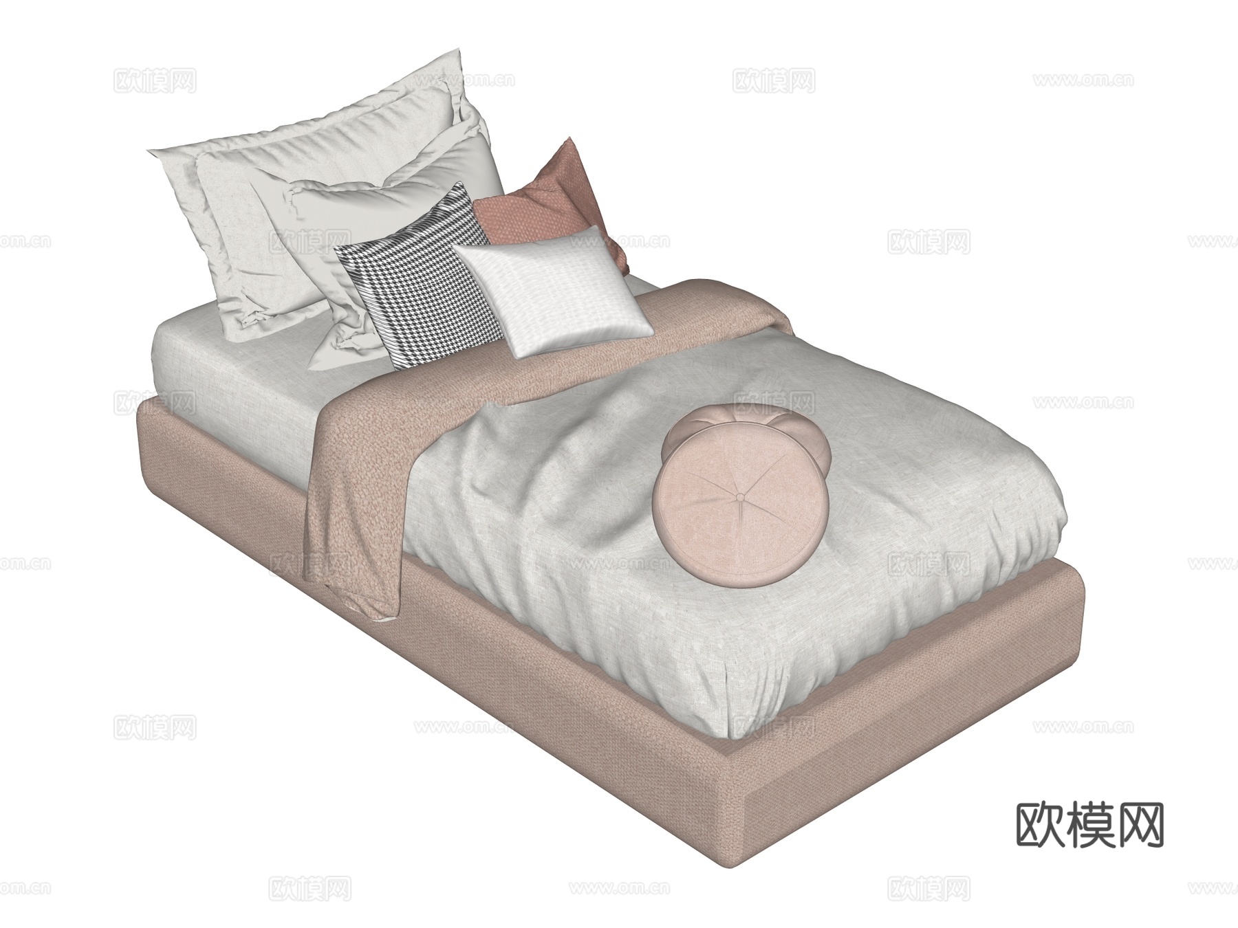 床 单人床 儿童床su模型