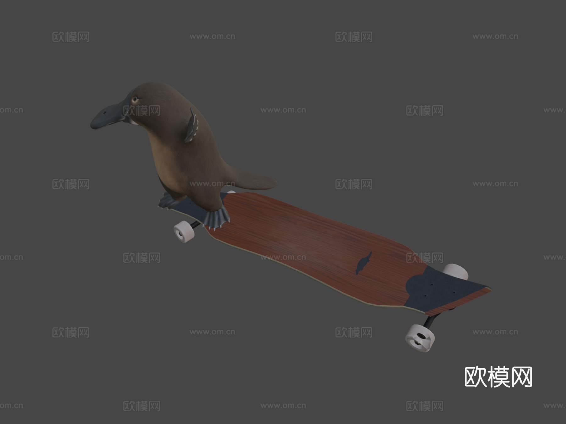 长板鸭嘴兽3d模型下载（渲染图6）