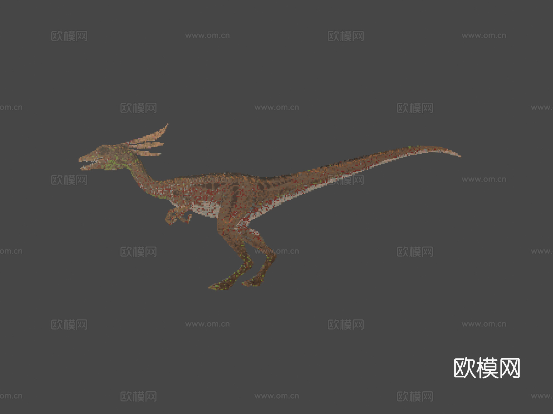 我的世界迅猛龙建造示意图3d模型