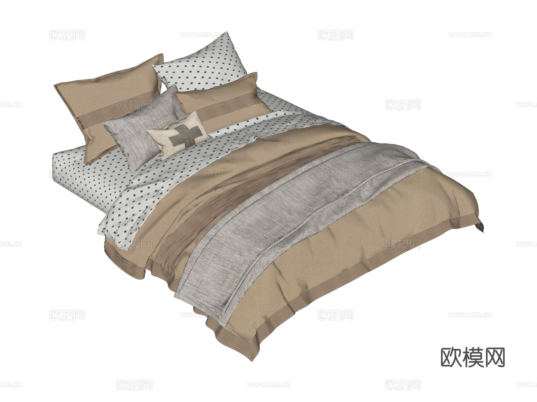 床 双人床su模型