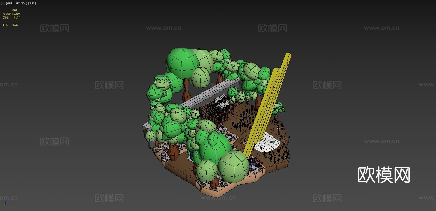 低多边形农场3d模型