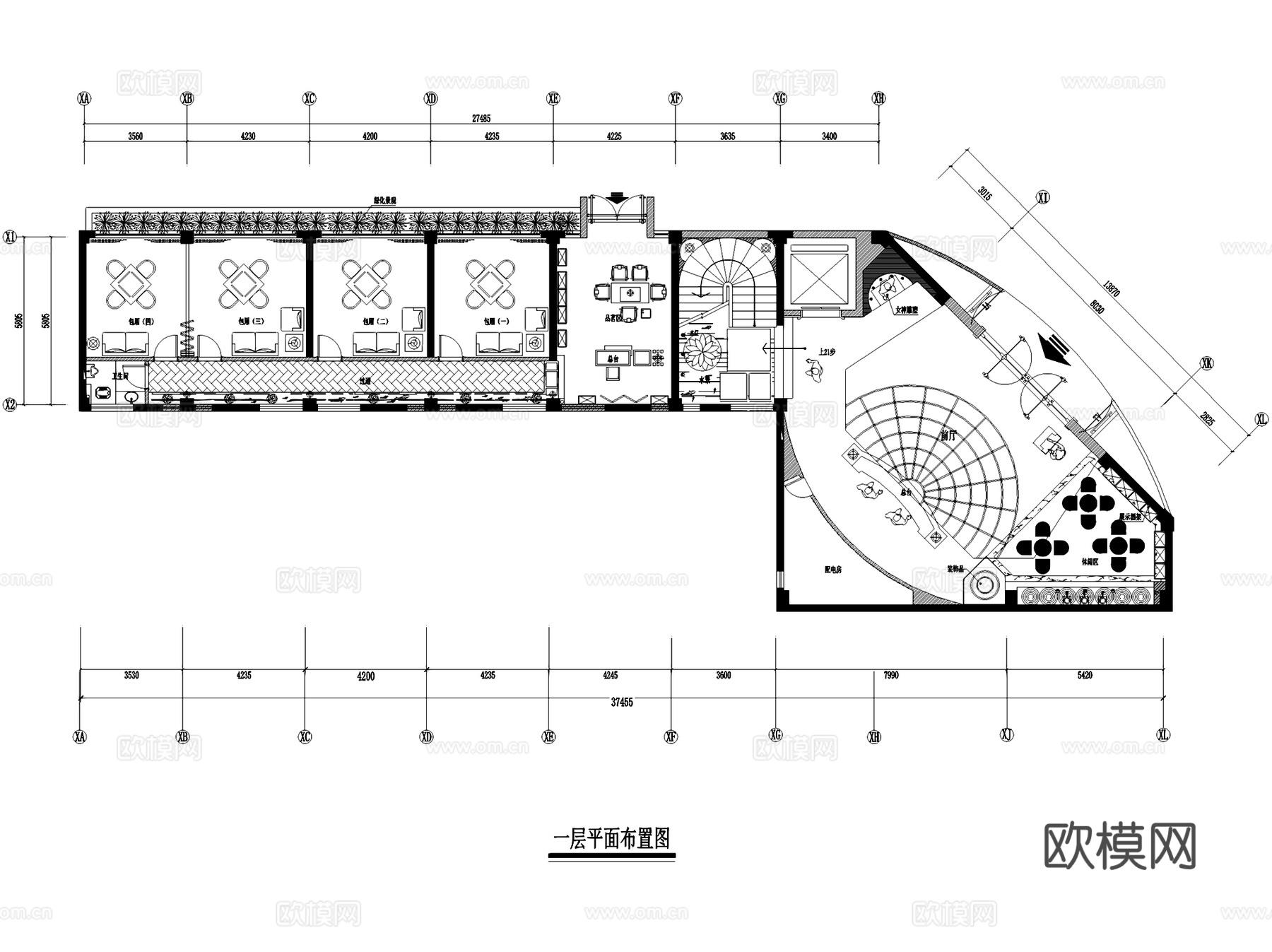 长乐空港之夜音乐会所KTV室内工装CAD施工图cad施工图