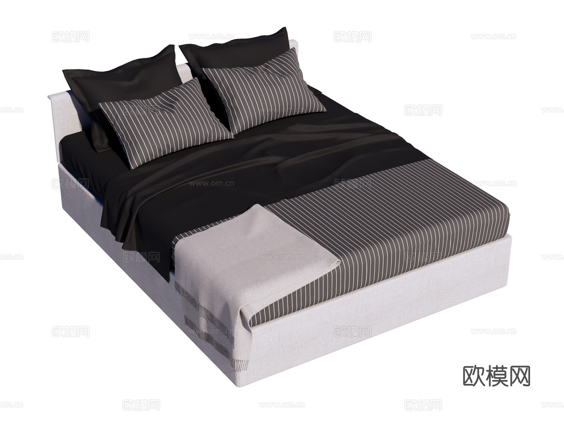 床 双人床 现代床su模型