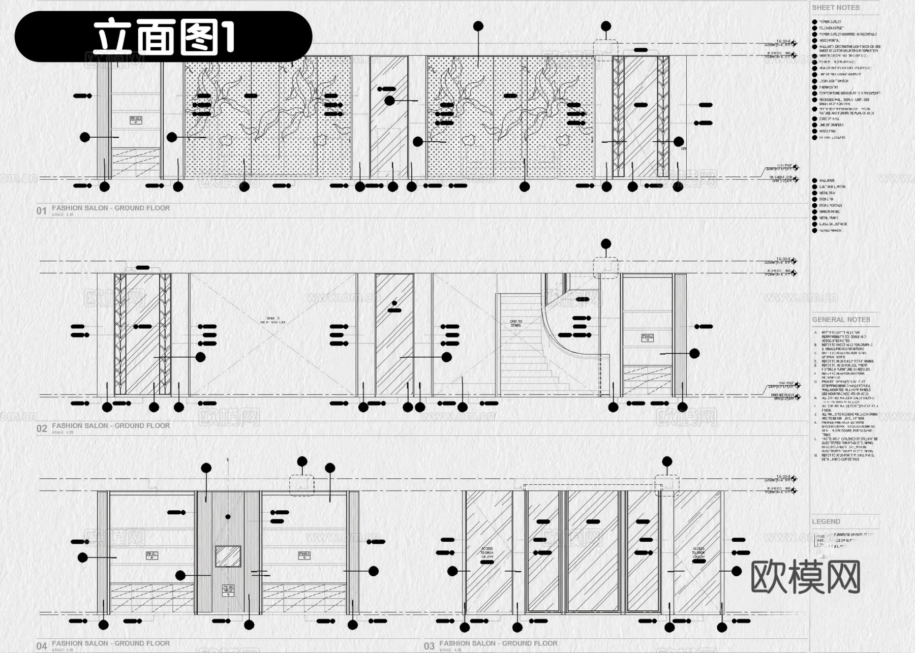 9套珠宝店首饰店黄金店专卖店CAD施工图附效果图cad施工图