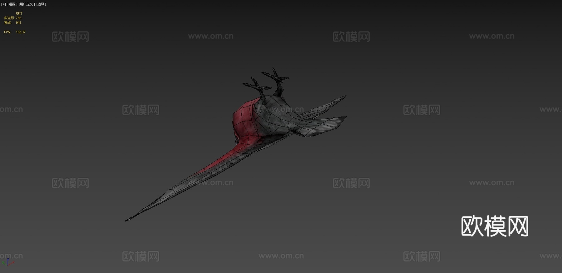 澳大利亚粉红鹦鹉低多边形移动版3d模型下载（渲染图4）