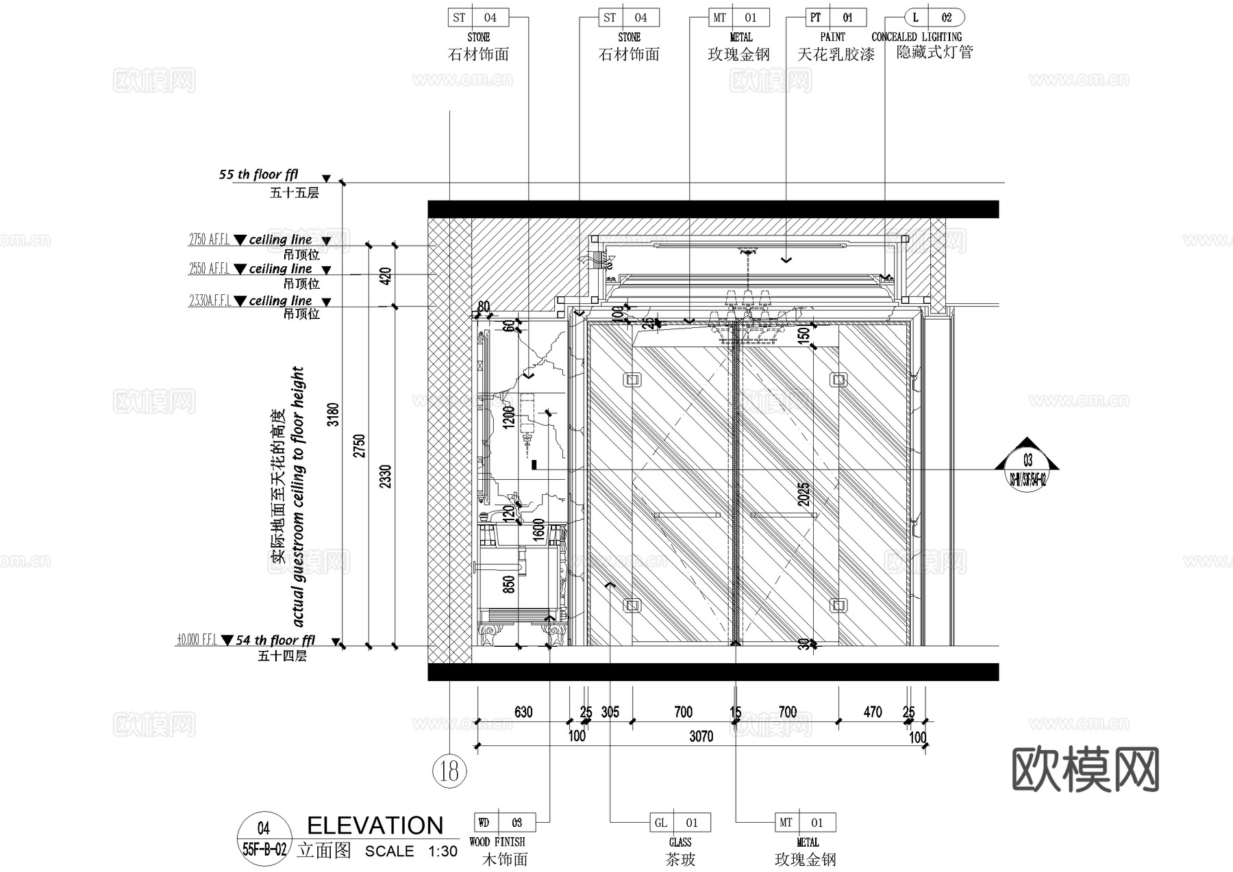 主卧干湿分离卫生间室内家装 CADcad施工图