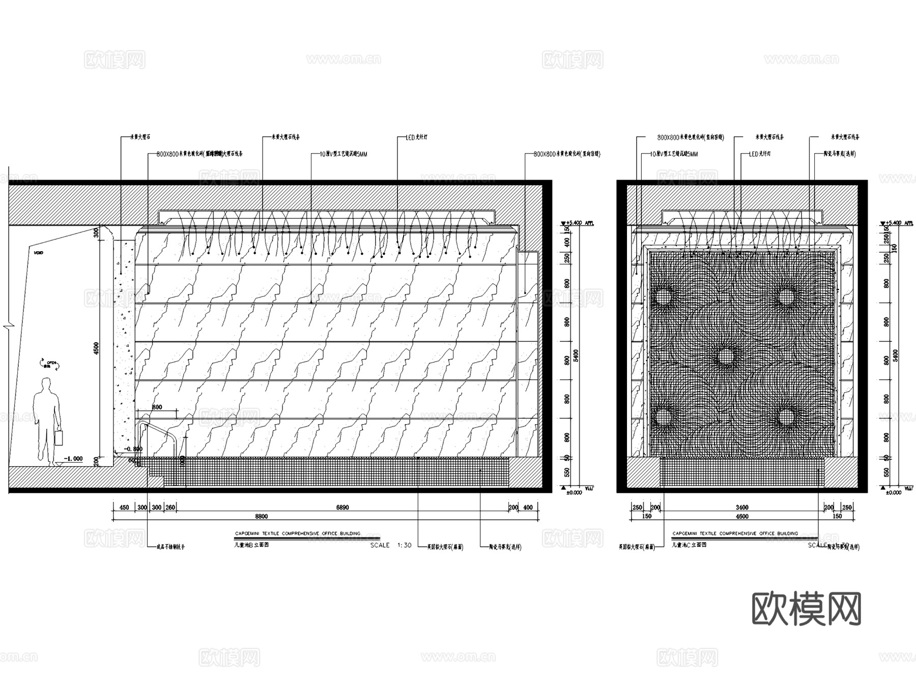 云顶枫丹水疗会所室内工装CAD施工图cad施工图