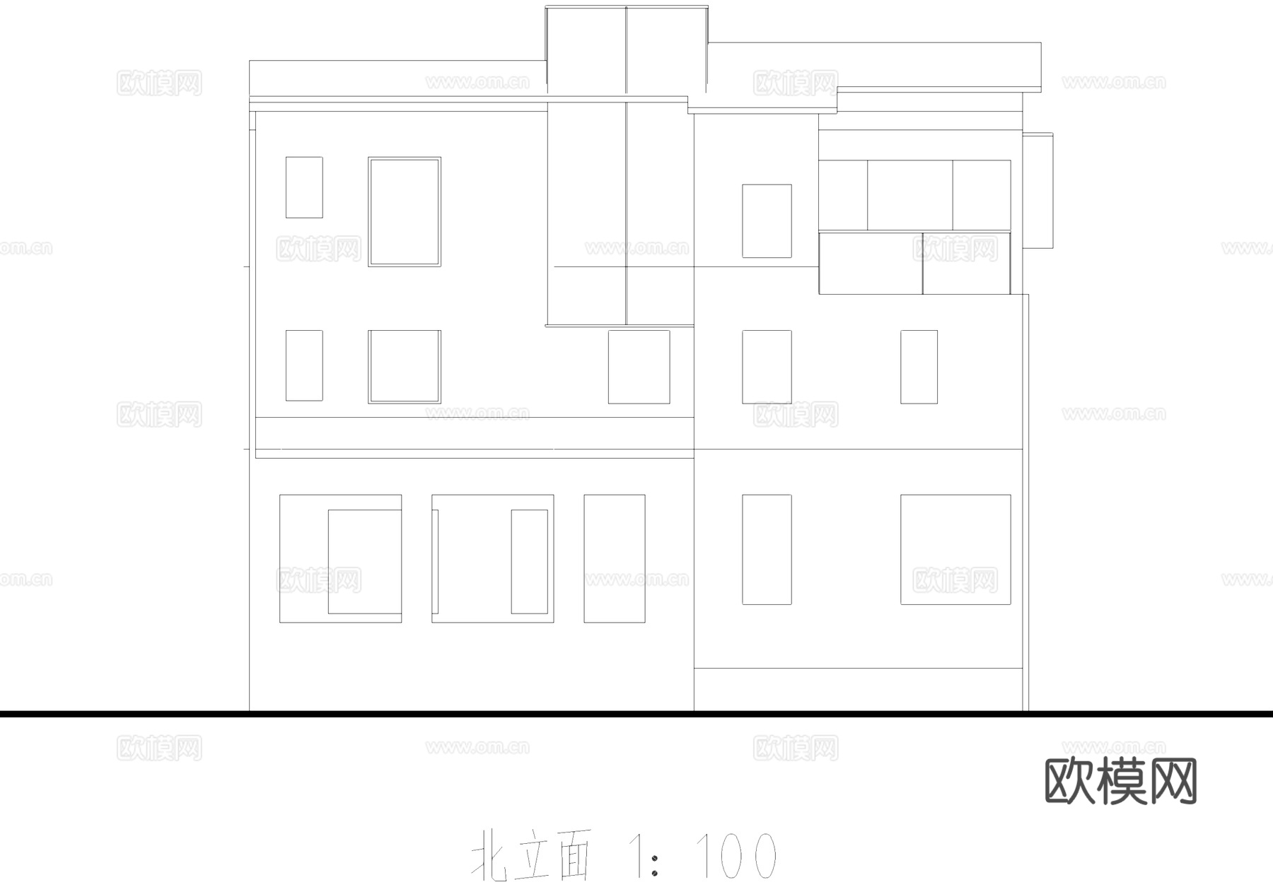 三层别墅带地下室建筑CAD施工图cad施工图