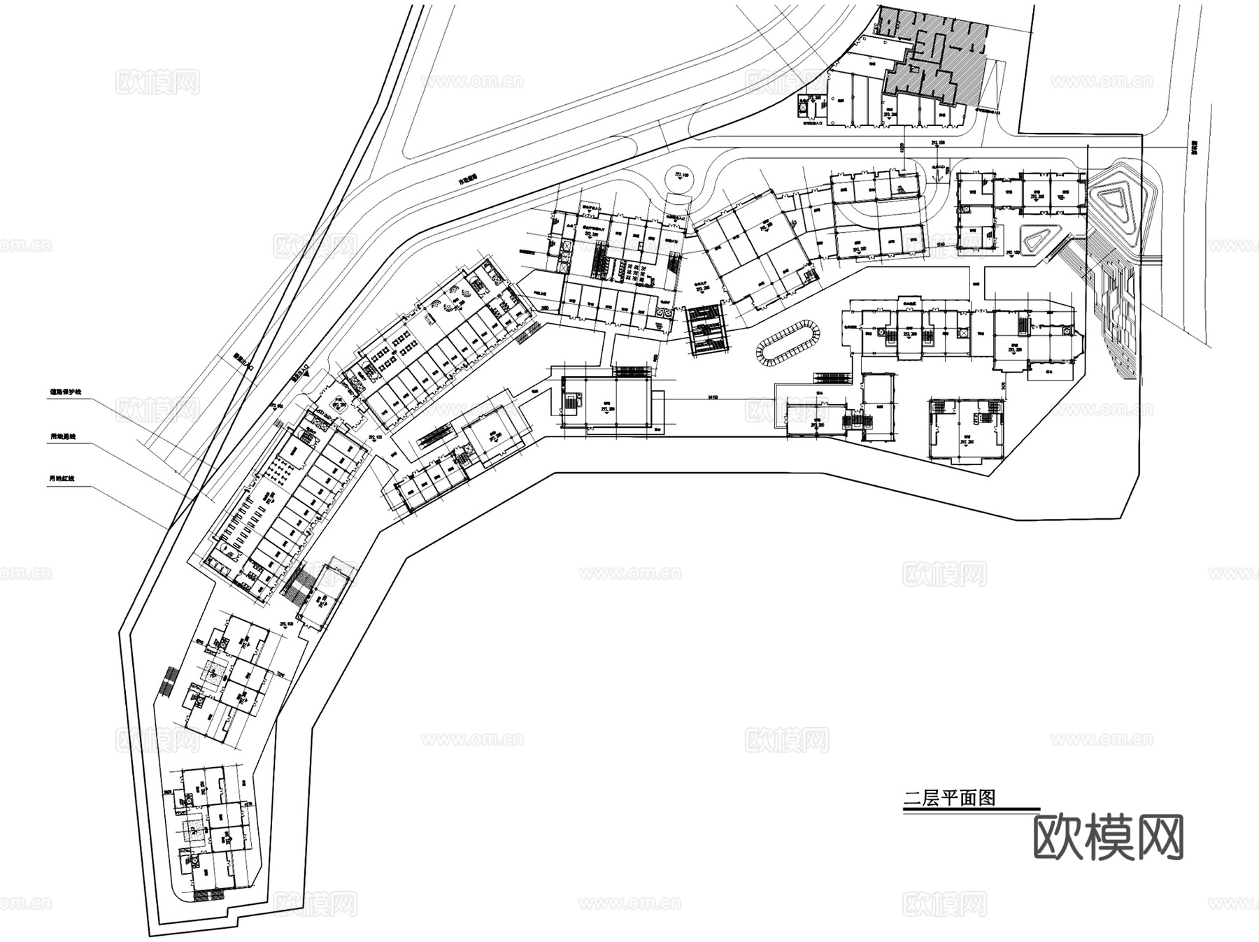 自贡帝泊湾新中式商业街建筑规划CAD施工图整套+文本cad施工图