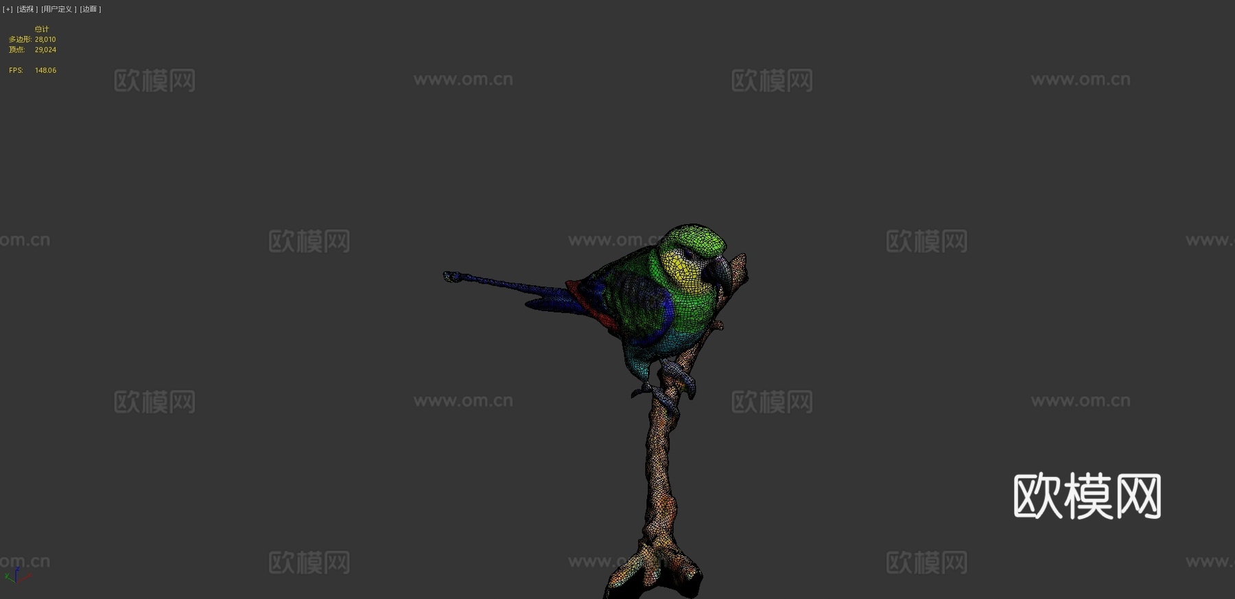 鹦鹉3d模型下载（渲染图4）