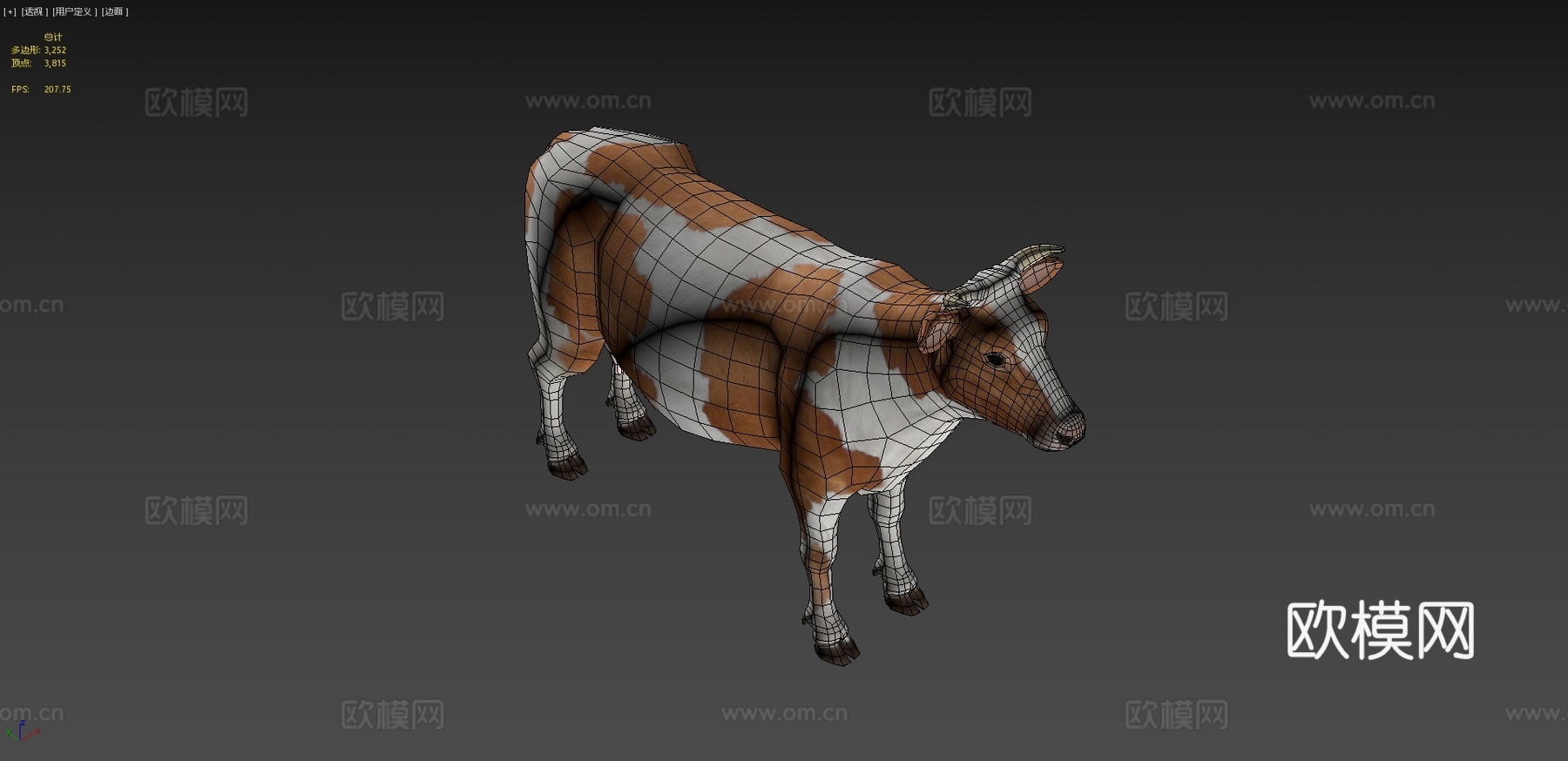 日记牛低多边形3d模型下载（渲染图4）