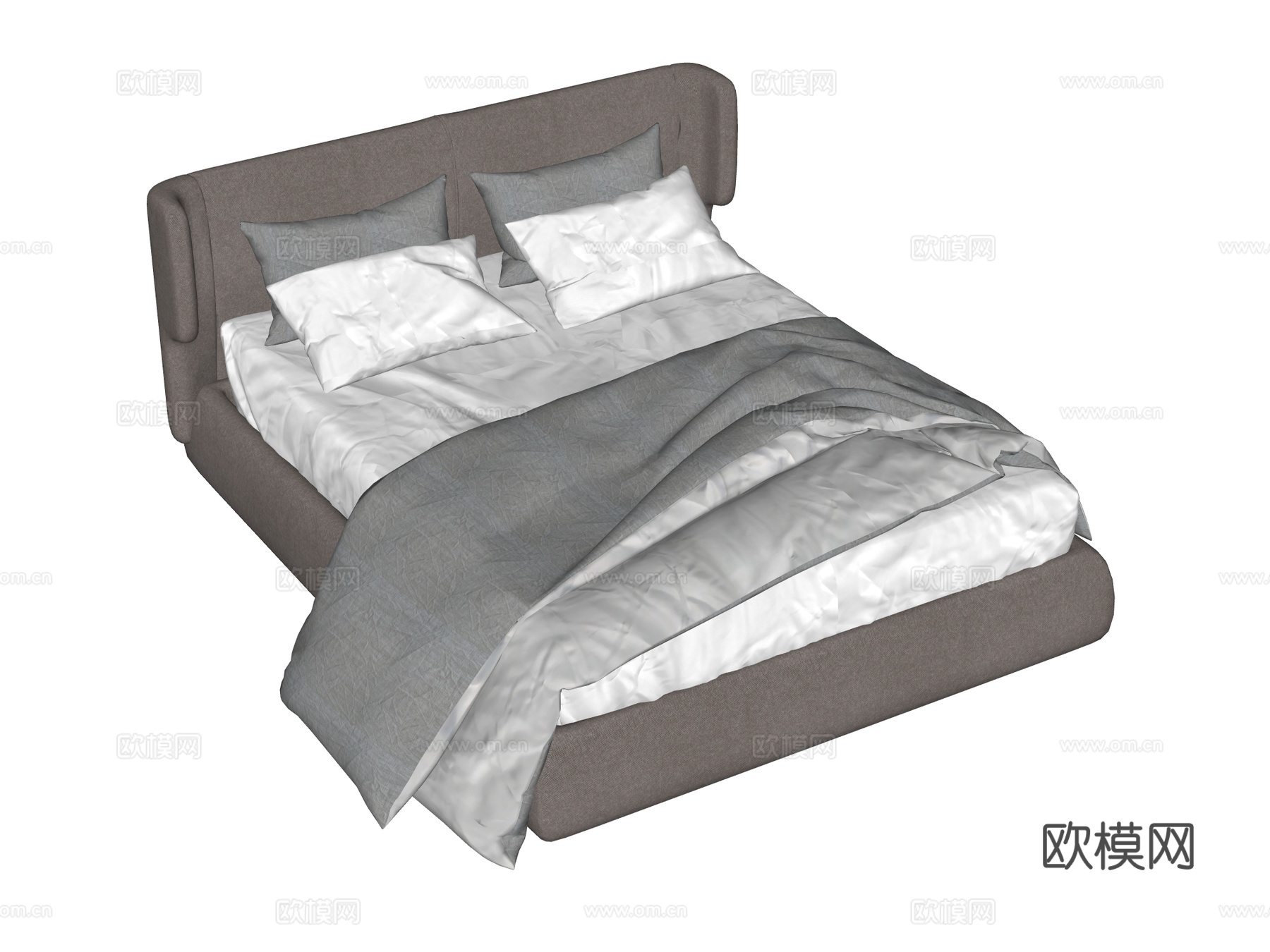 床 双人床 现代床su模型