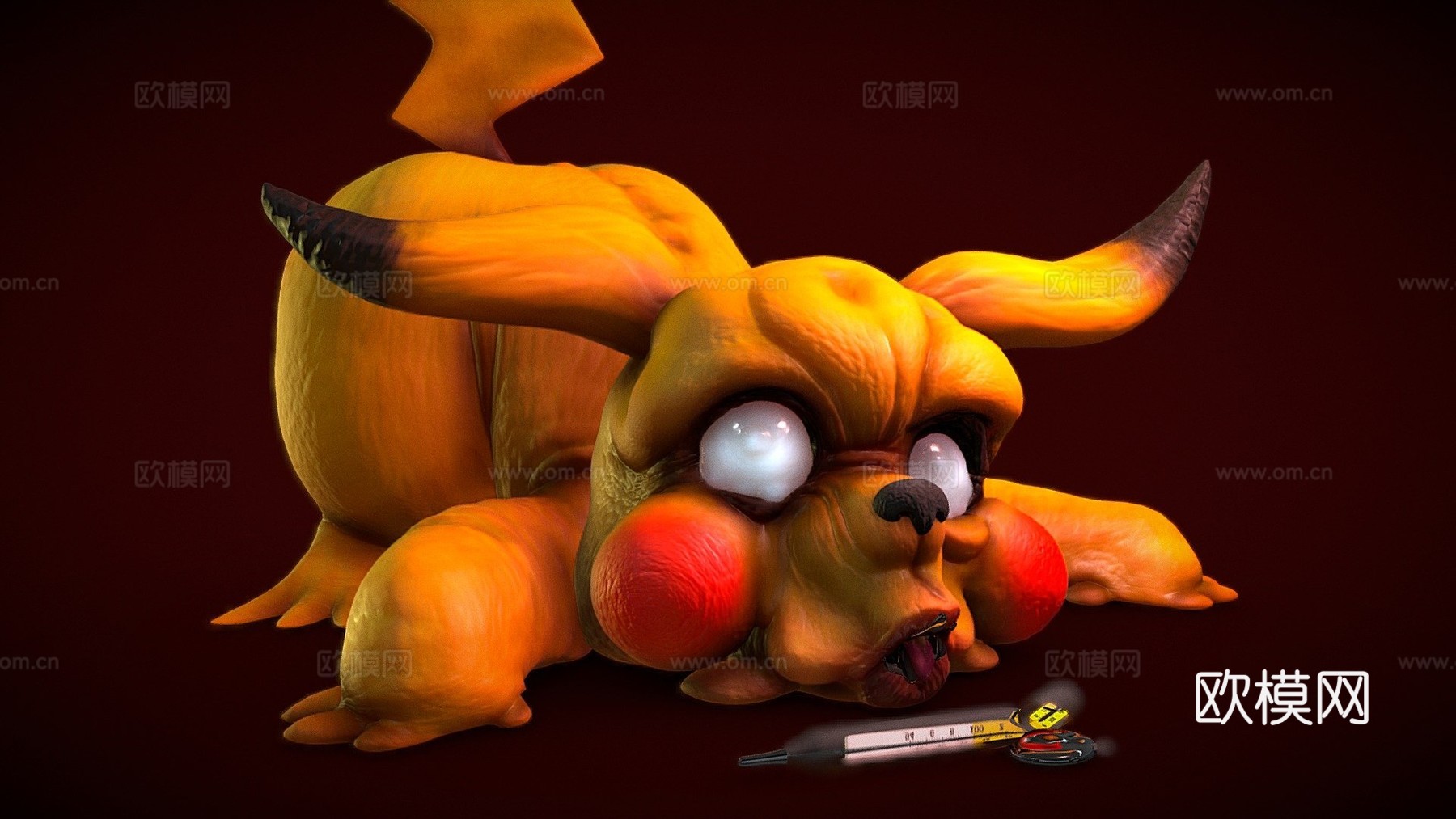 搞笑皮卡丘哈哈3d模型下载（渲染图1）