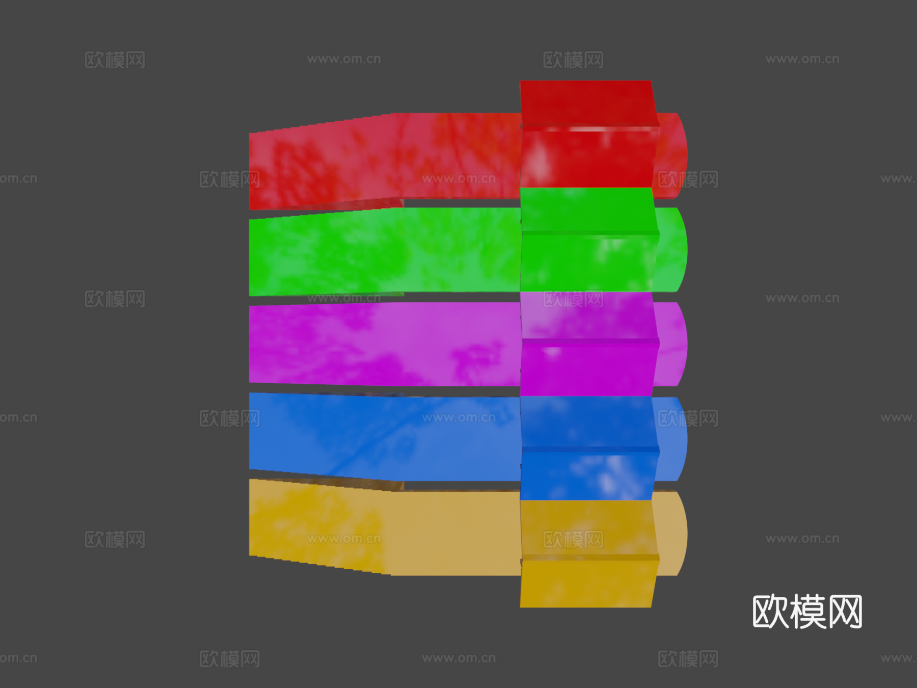 专业鸭子家庭与楼梯3d模型下载（渲染图5）